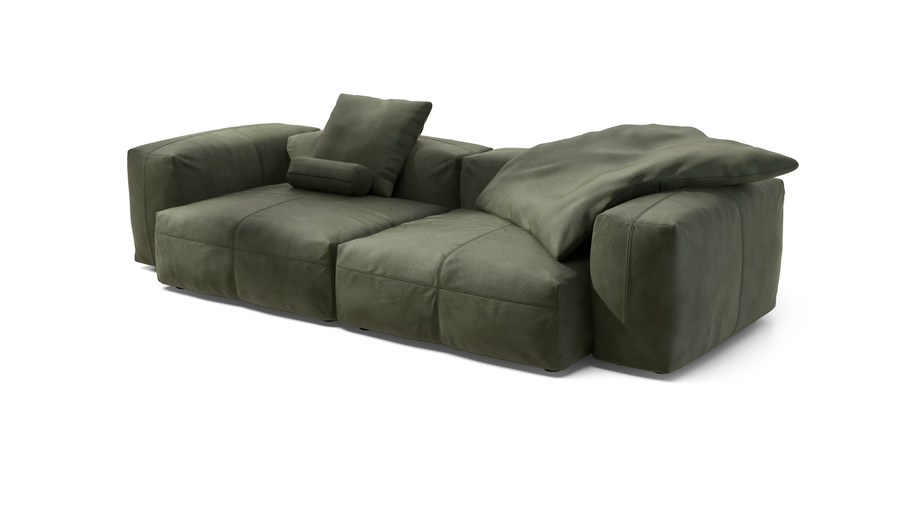 vetsak Sofa Set 02 Large divano modulare oliva pelle