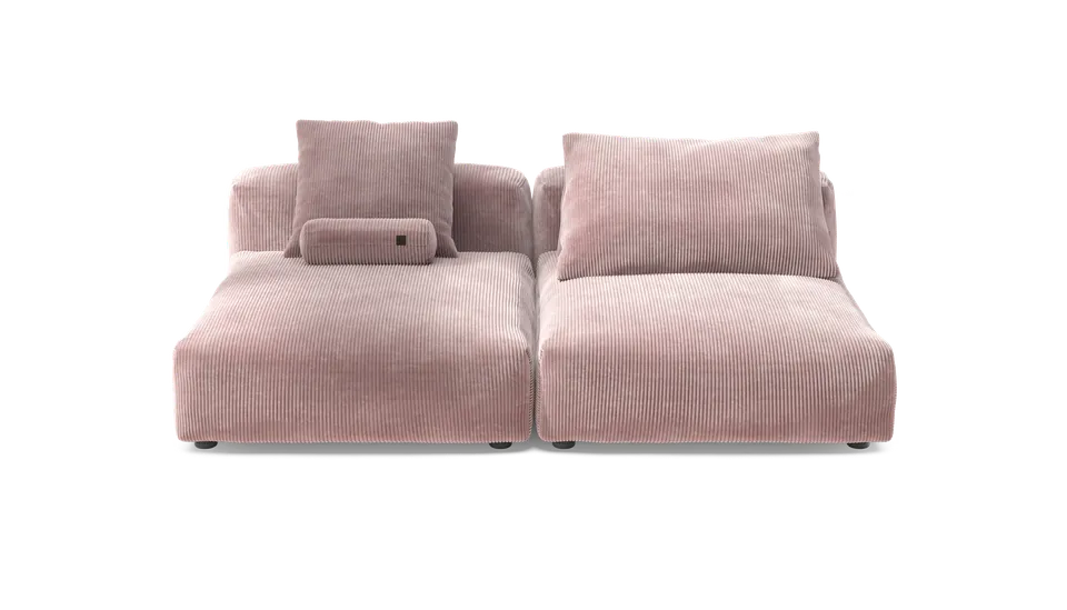 vetsak Sofa Set 01 XLarge divano 4 posti velluto rosa