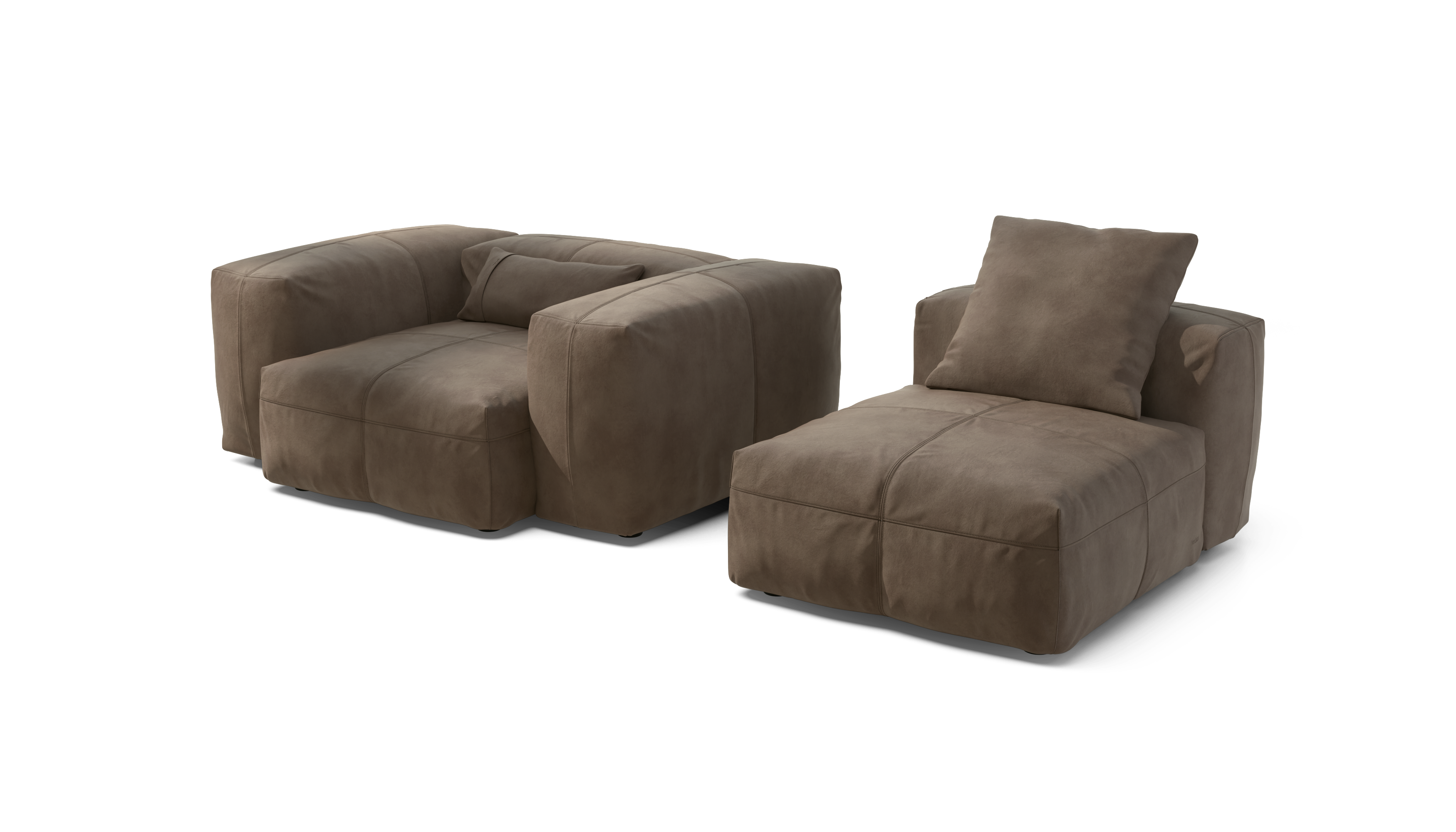 vetsak Sofa Set 02 Medium divano modulare pelle cacao