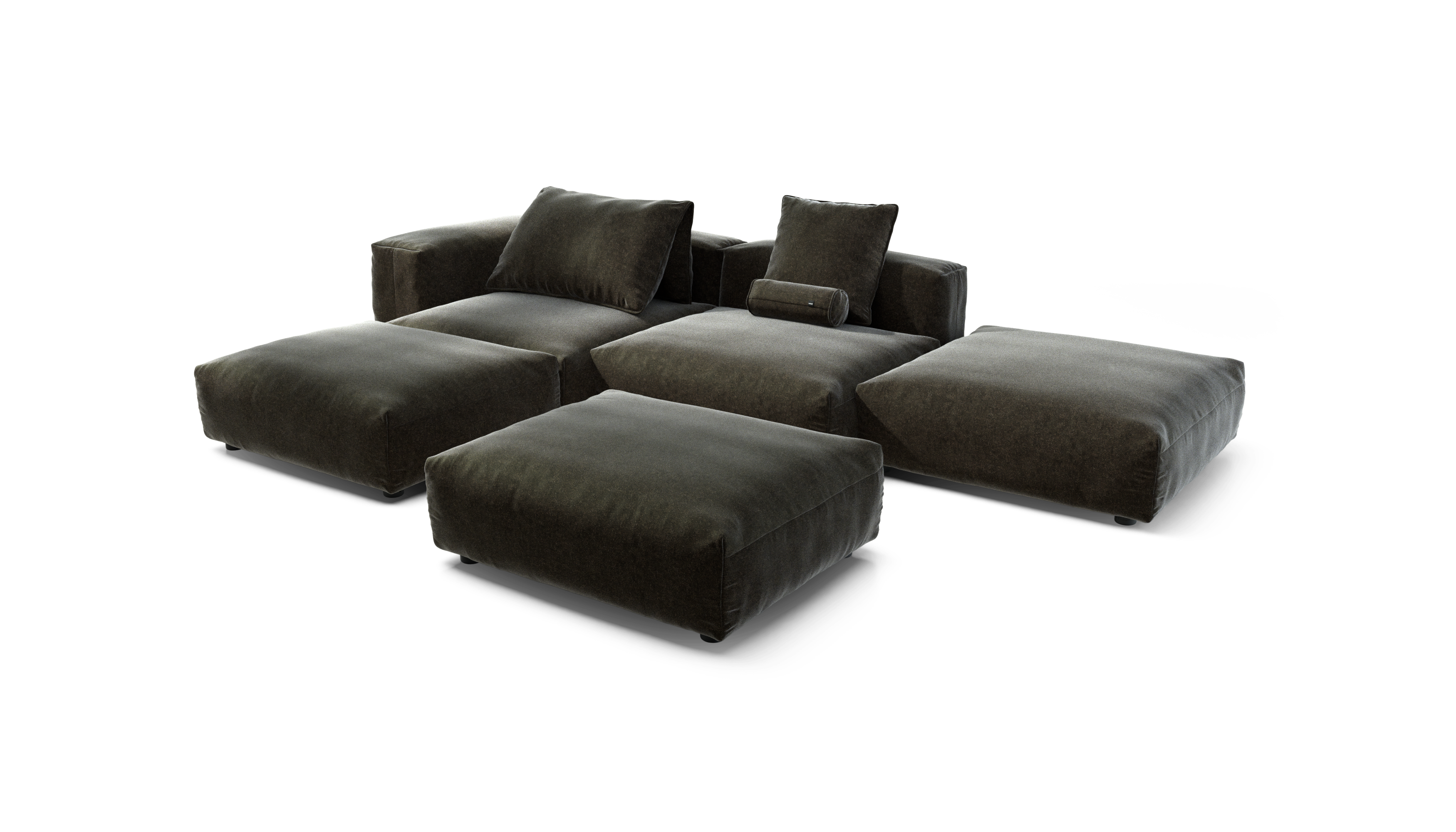 Vetsak Set 09 Island Suave divano modulare antracite 346 cm