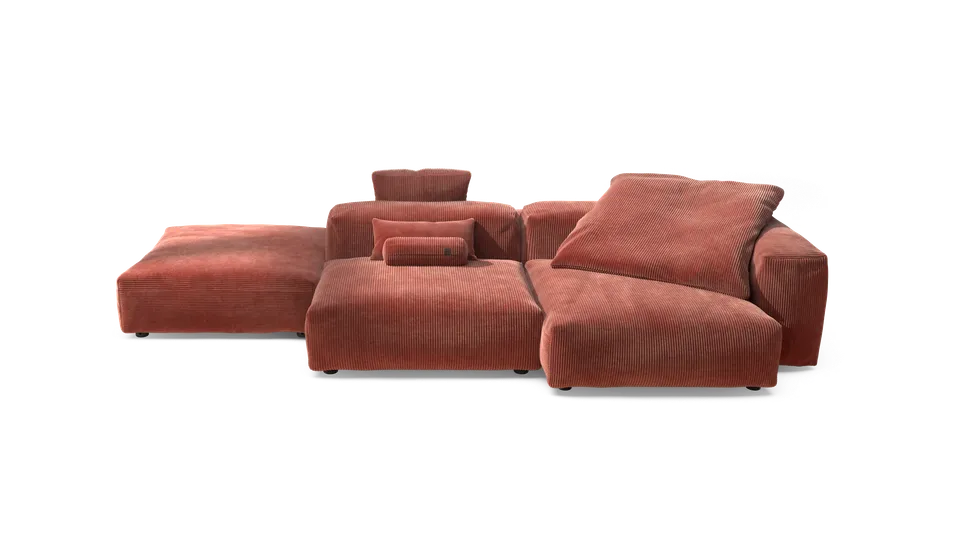 vetsak Sofa Set 09 The Island divano 6 posti mattone velluto