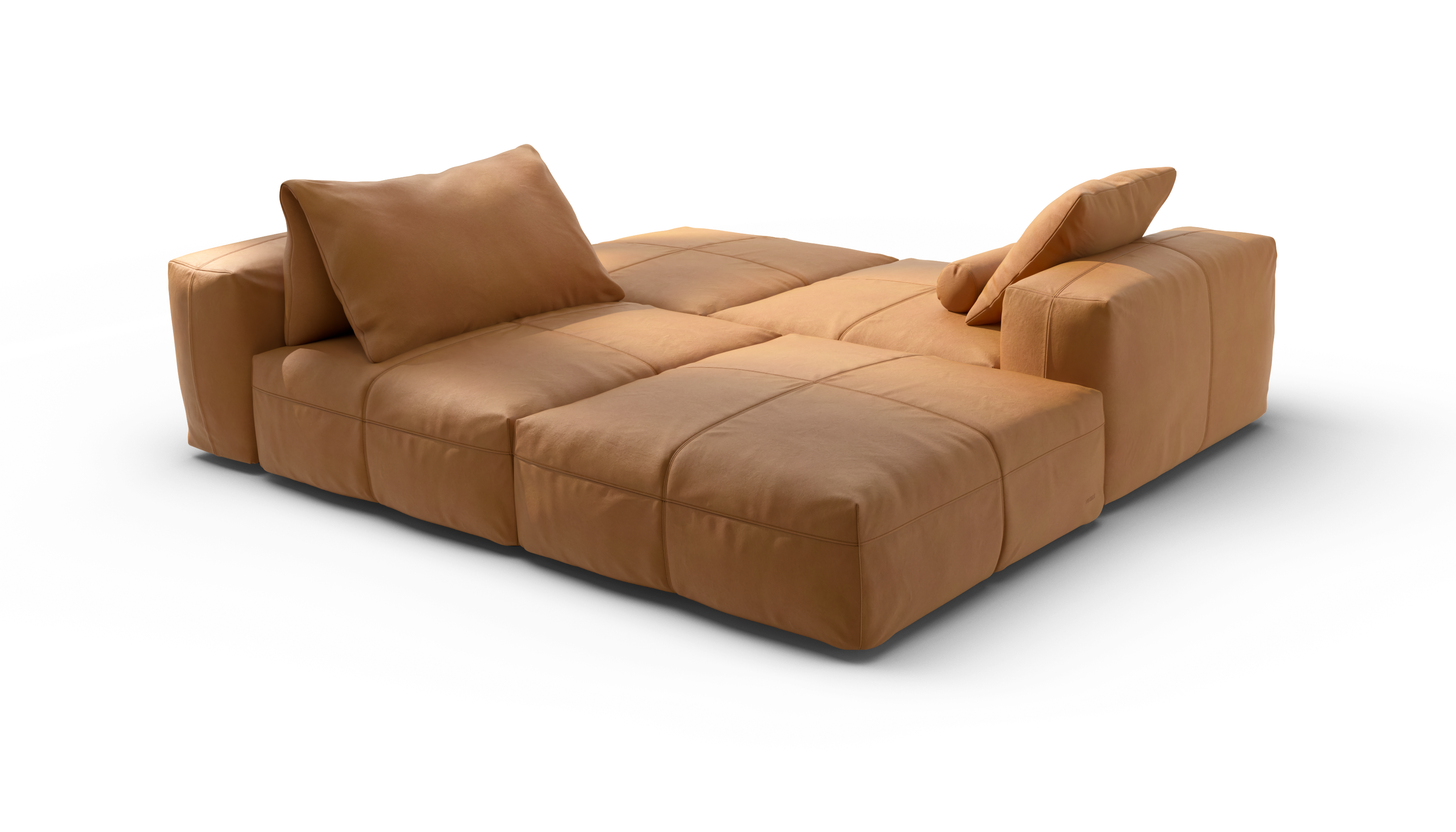 vetsak Sofa Set 08 Daybed divano modulare pelle marrone 6 posti