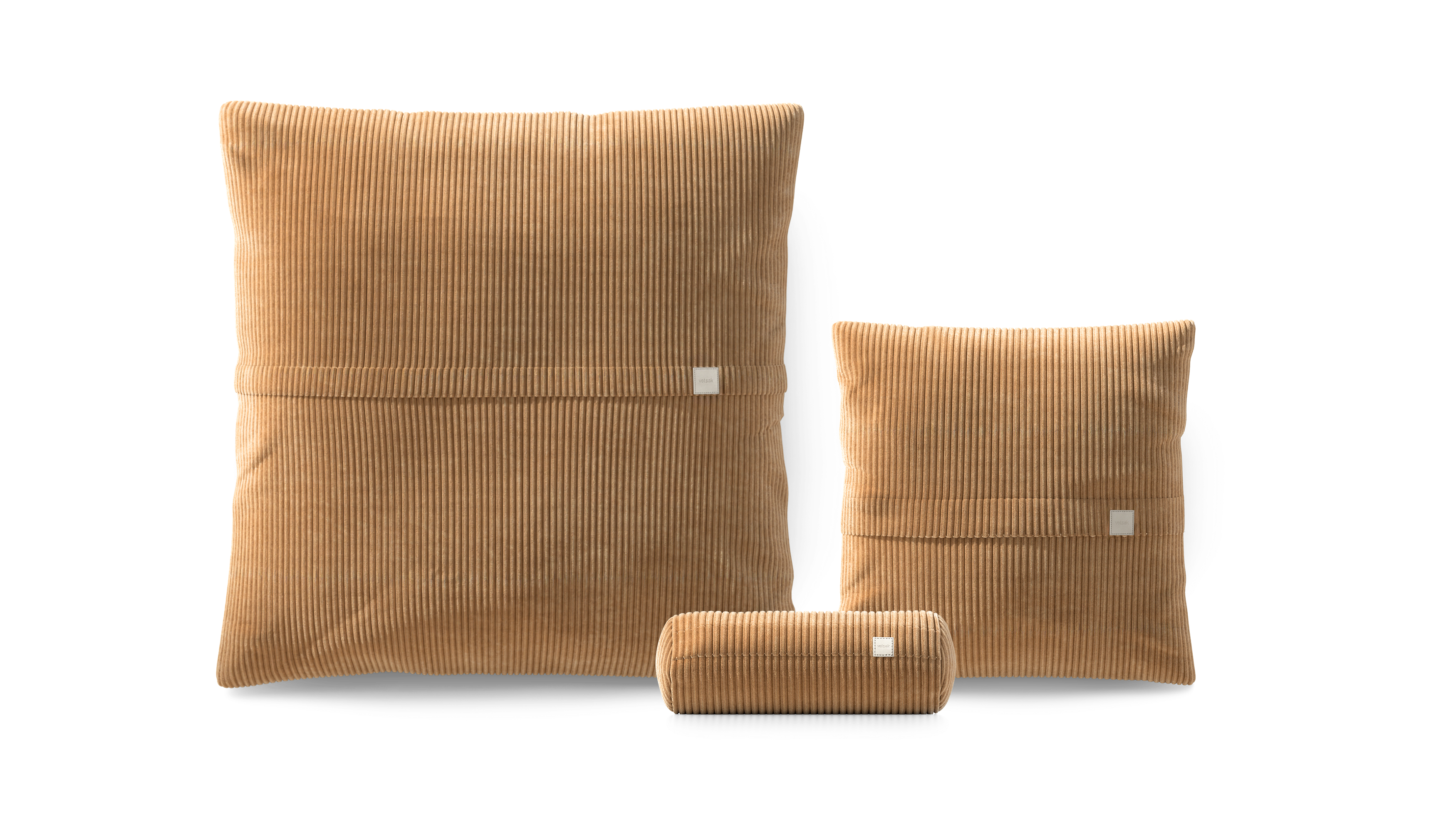 vetsak Pillow Set 2 set 3 cuscini cammello velluto