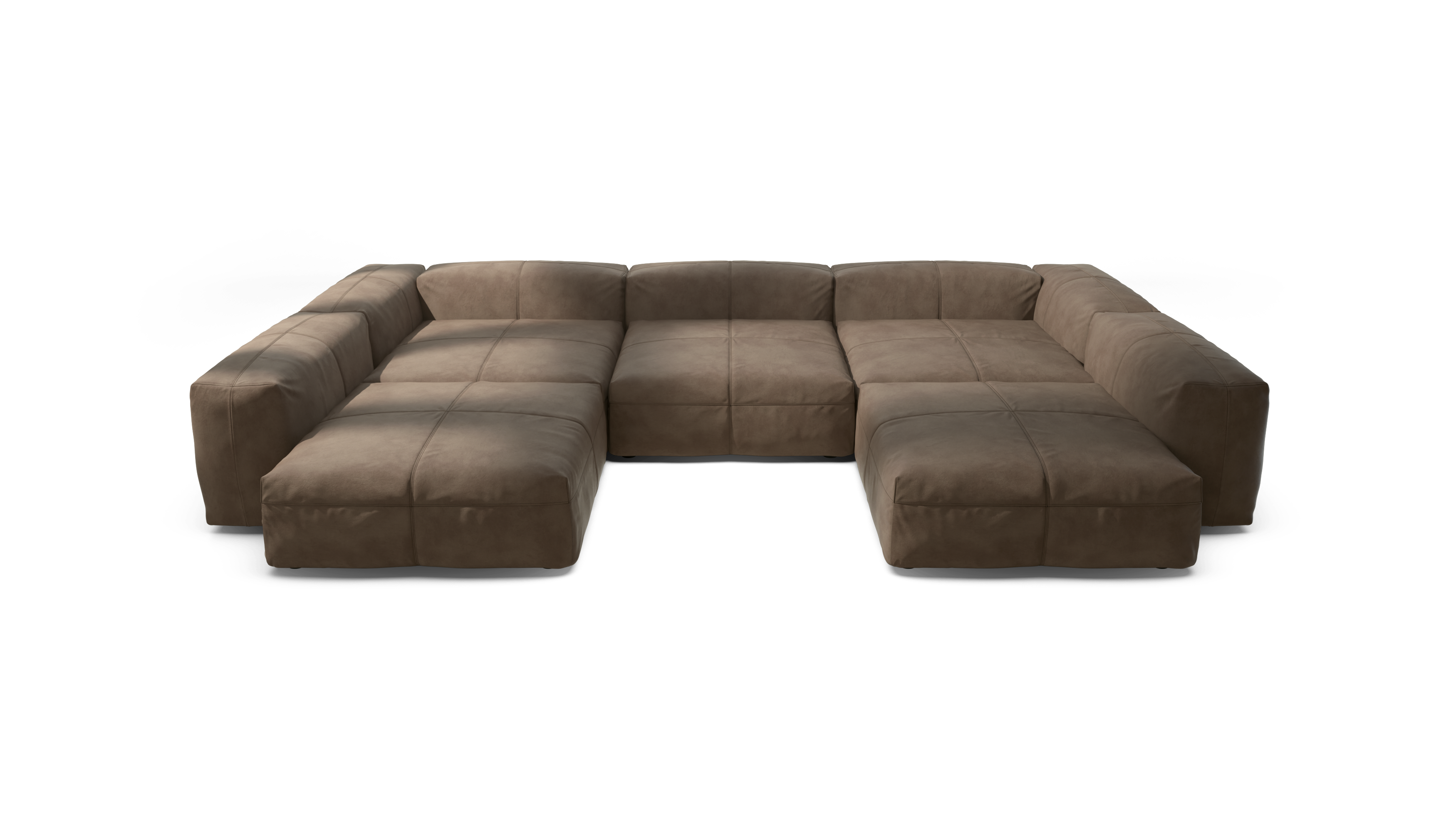 vetsak Sofa Set 06 divano cacao pelle 6,5 posti a U