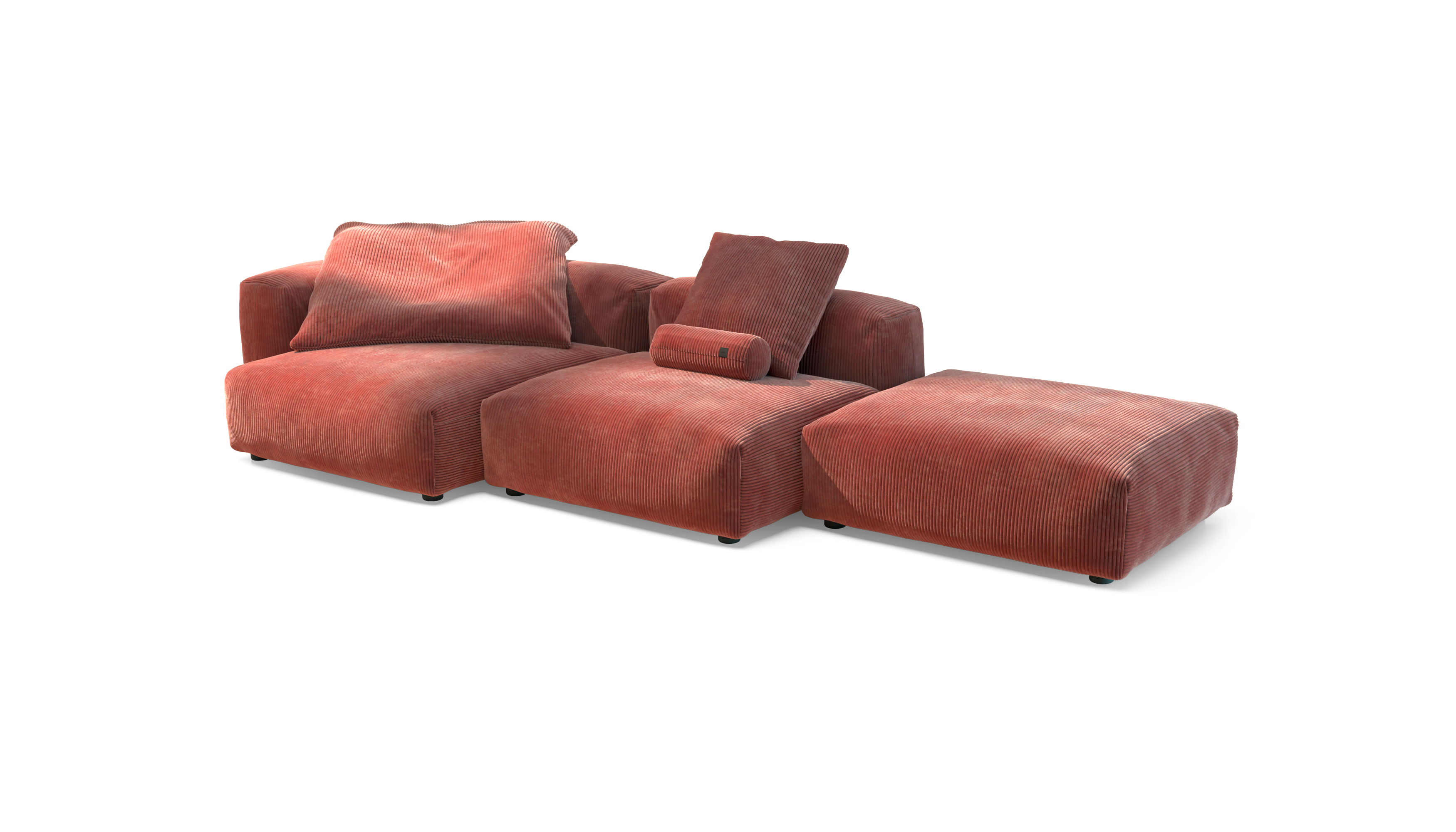 vetsak Sofa Set 04 divano 5 posti velluto mattone