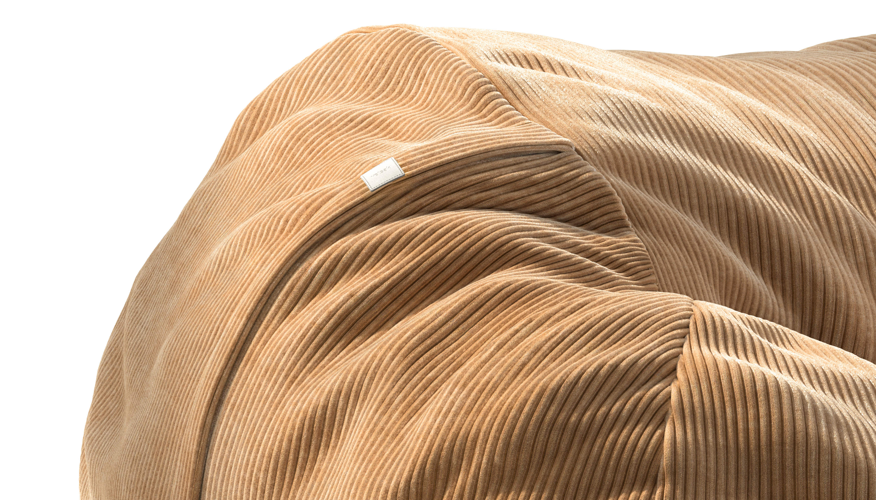 vetsak Cover Large fodera pouf velluto a coste cammello