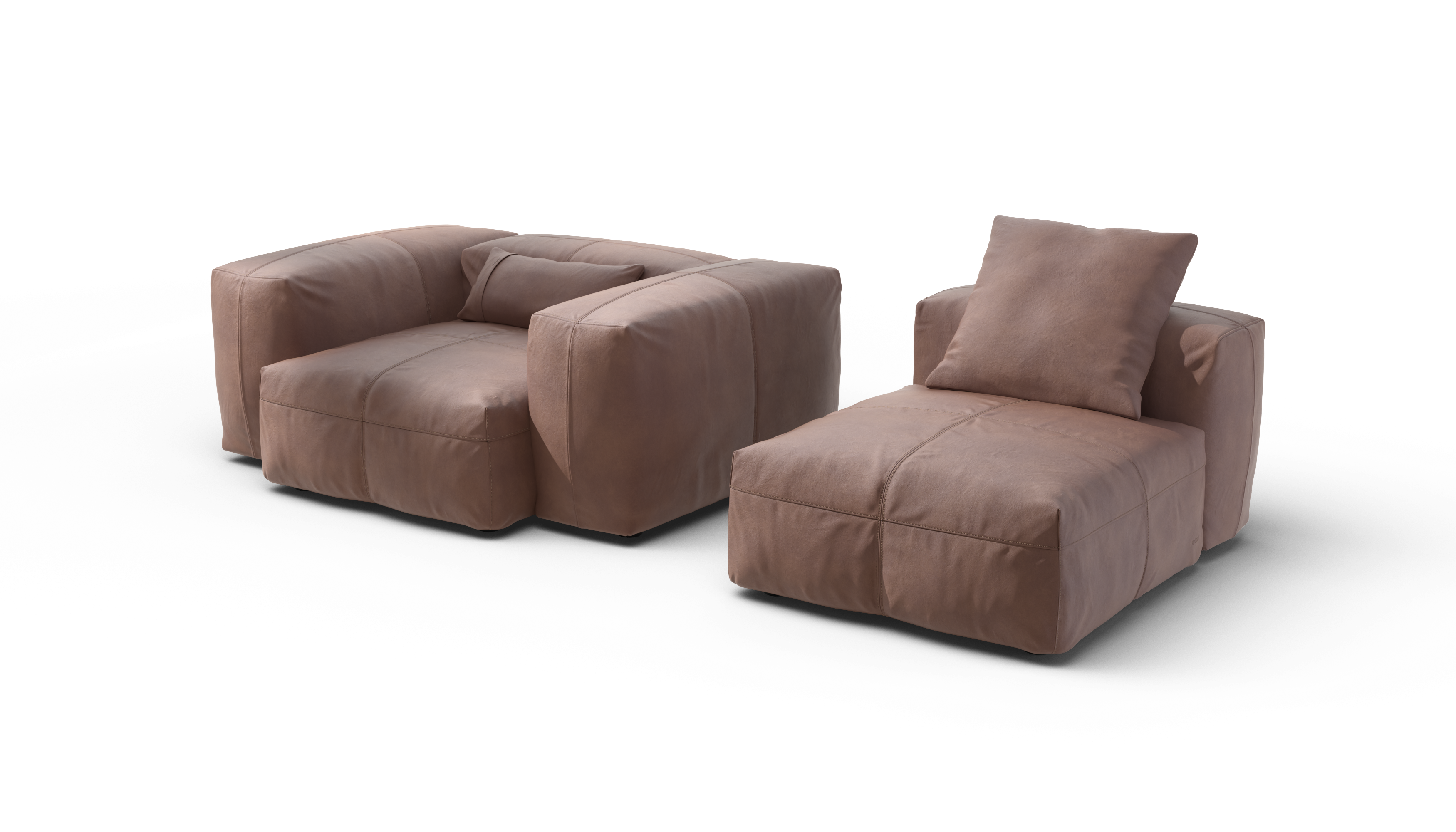 vetsak Sofa Set 02 M divano modulare 2,5 posti Stone pelle