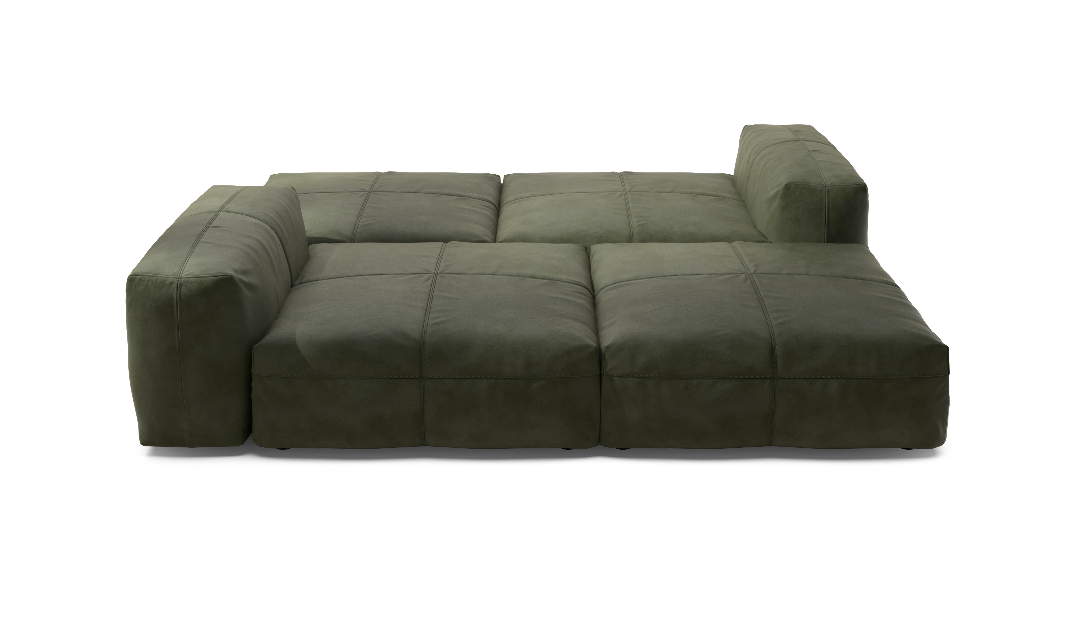 vetsak Sofa Set 08 Daybed divano 6 posti pelle oliva