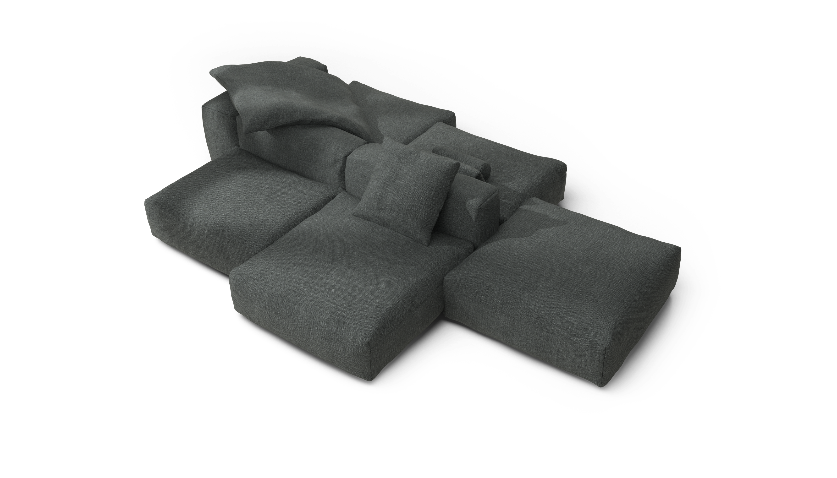 vetsak Sofa Set 09 The Island divano piqué grigio