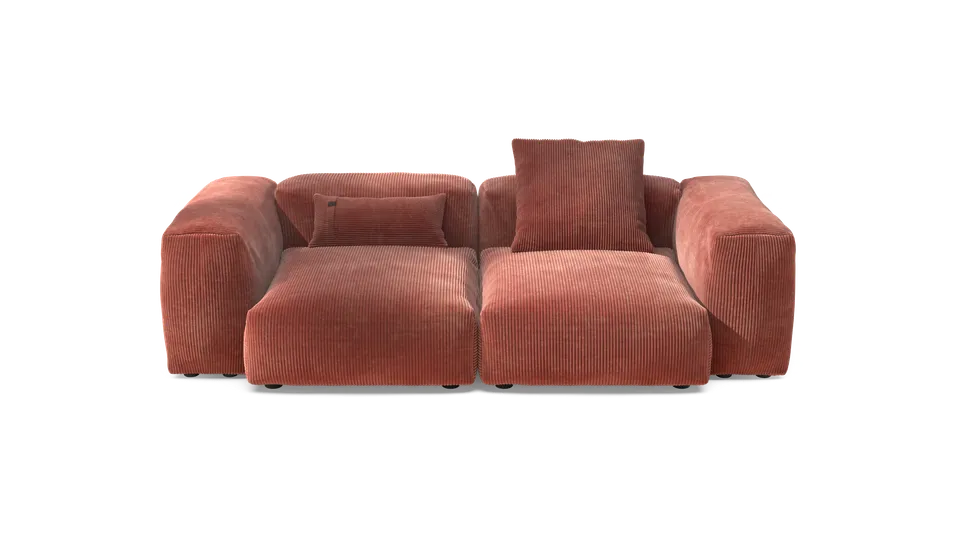 vetsak Sofa Set 02 Medium divano velluto mattone 230x115