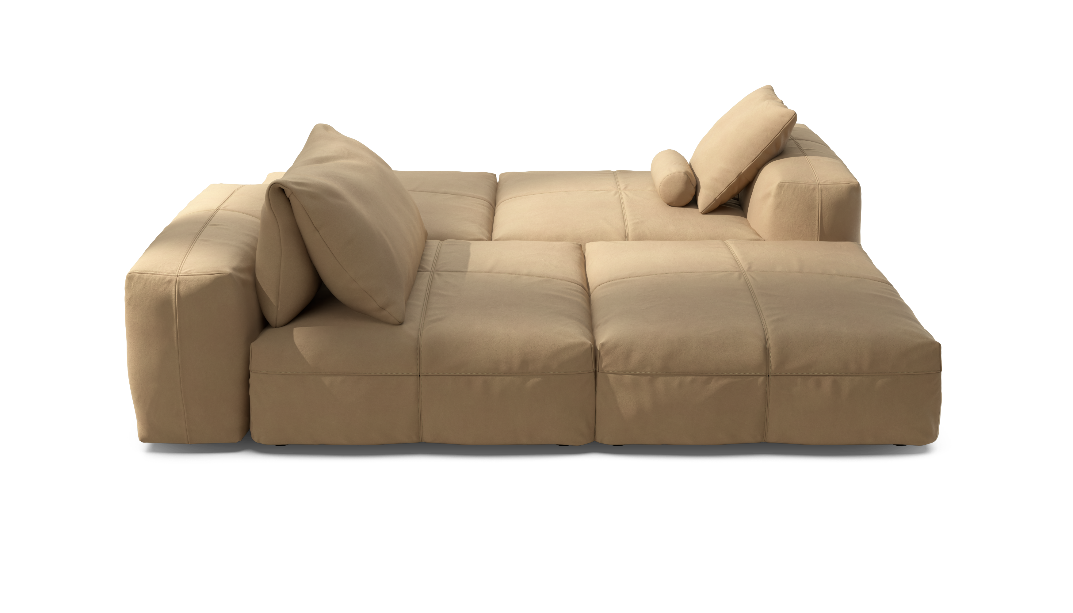 vetsak Sofa Set 08 Daybed divano beige pelle 6 posti