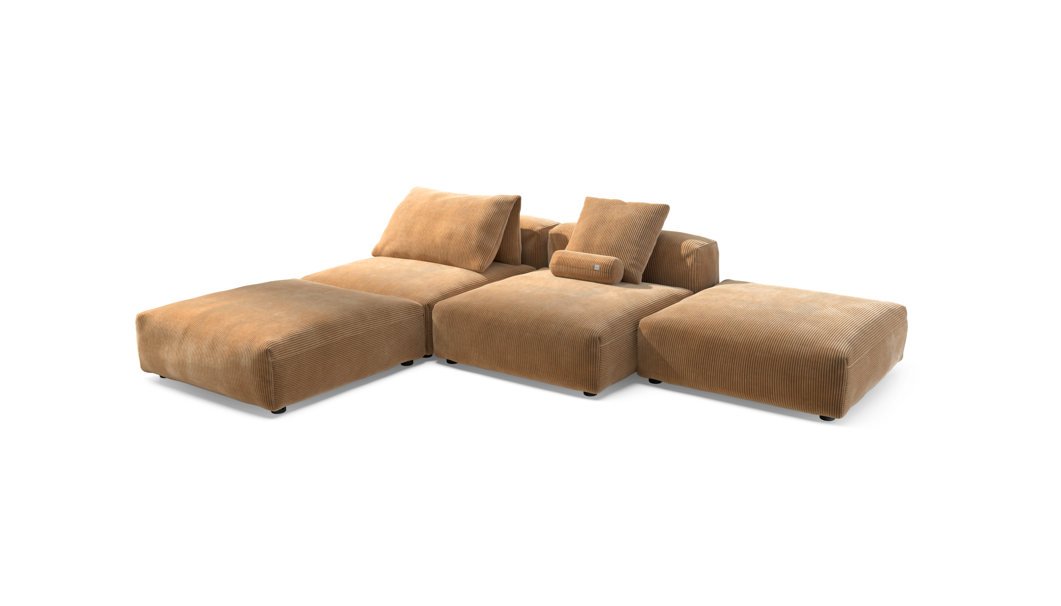 Vetsak Sofa Set 08 Daybed divano 6 posti velluto camel