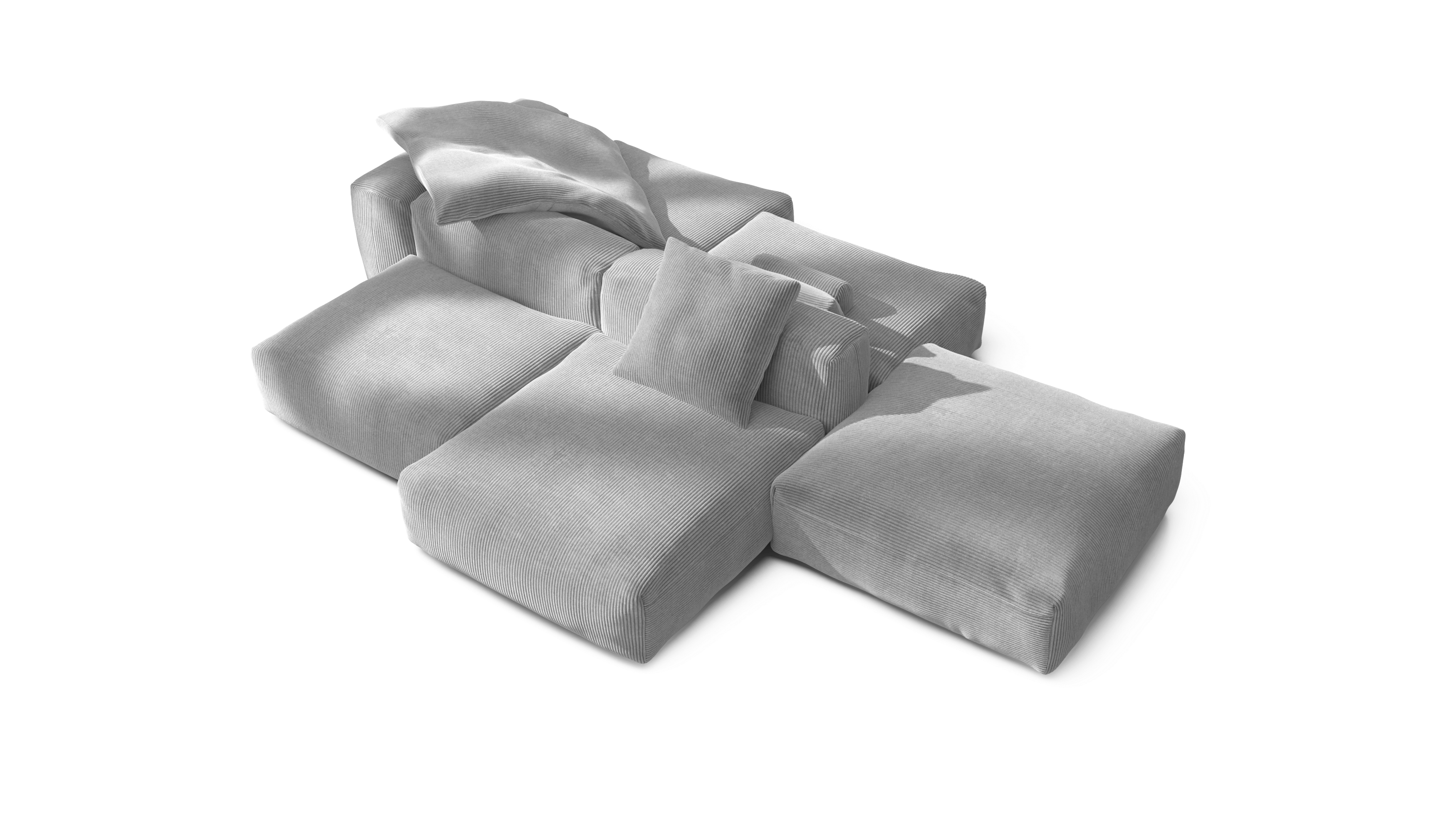 vetsak Sofa Set 09 The Island divano grigio chiaro velluto