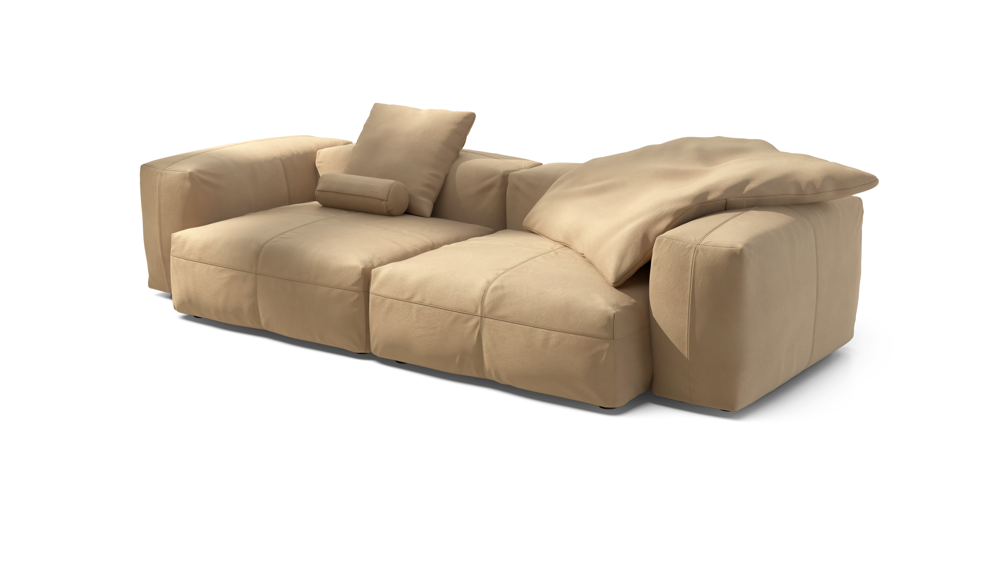 vetsak Set 02 L divano modulare beige pelle 272x115