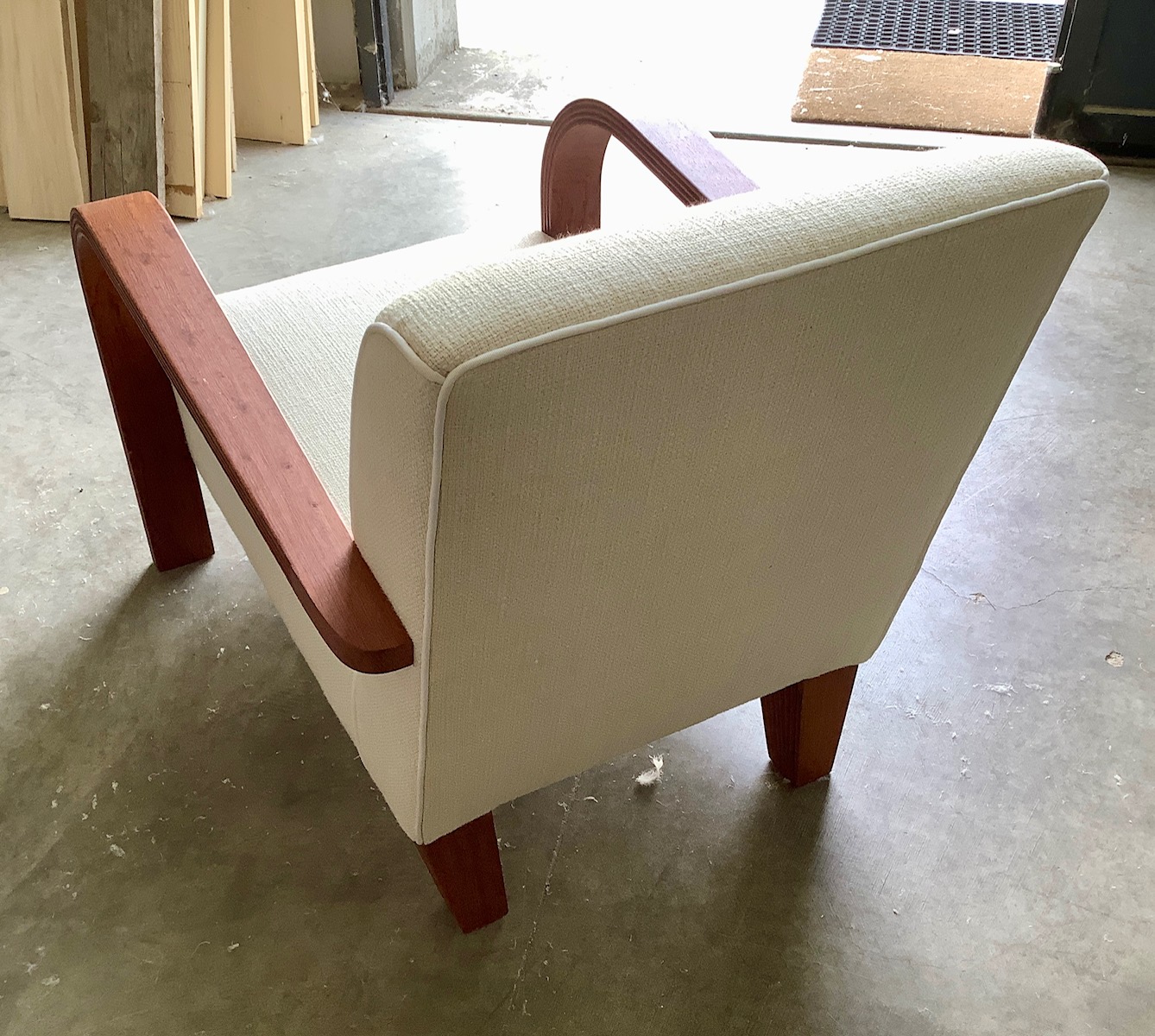 Ravasi African Rosewood poltroncina lino bianco neve