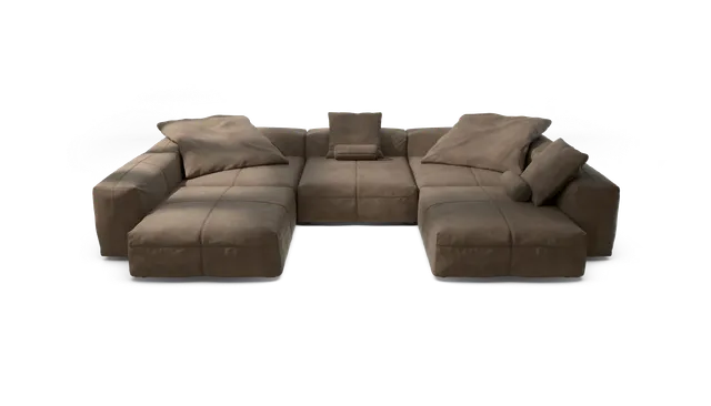 vetsak Sofa Set 06 divano cacao pelle 6,5 posti a U