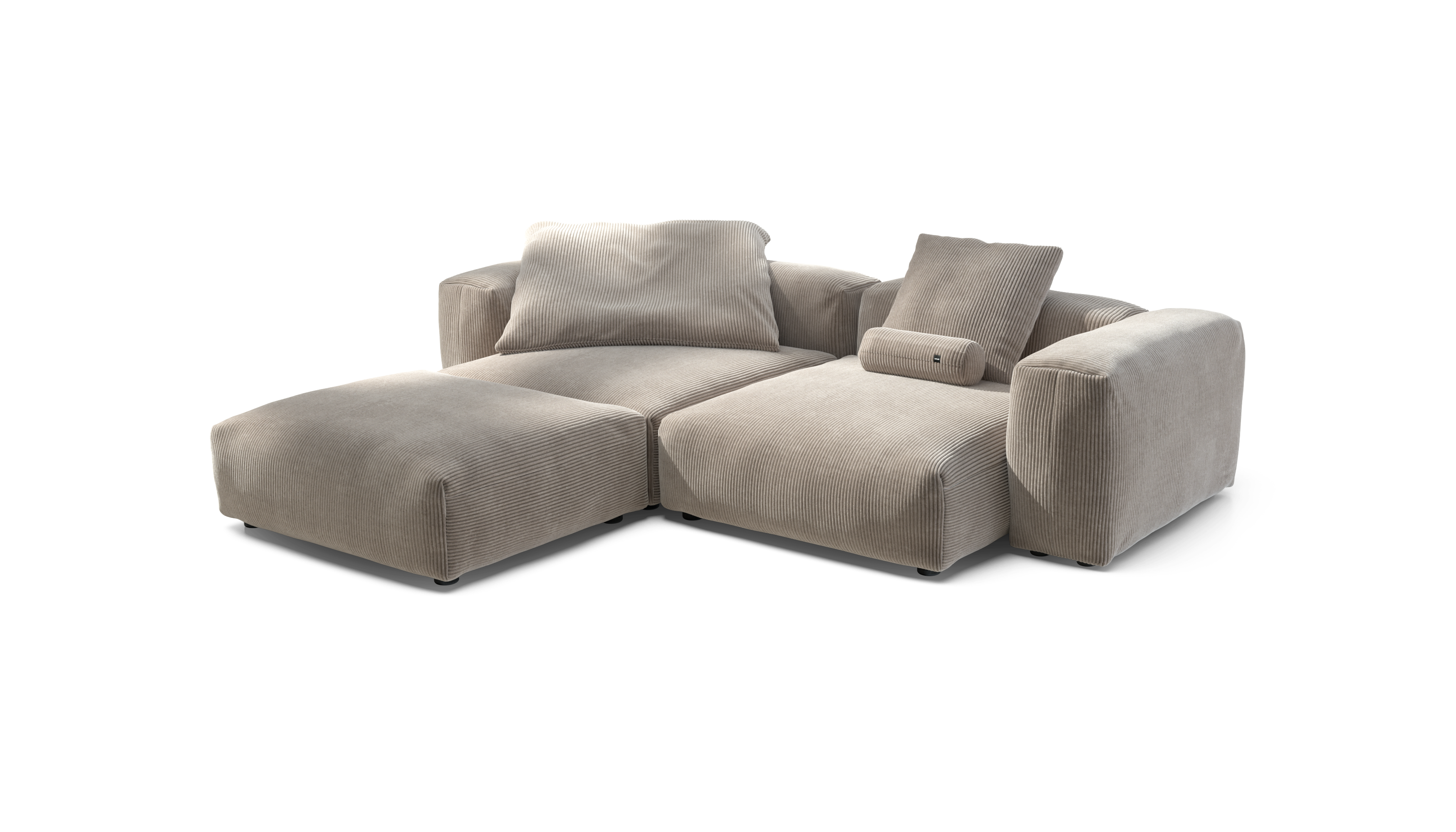 vetsak Sofa Set 03 divano platino velluto 3,5 posti a L