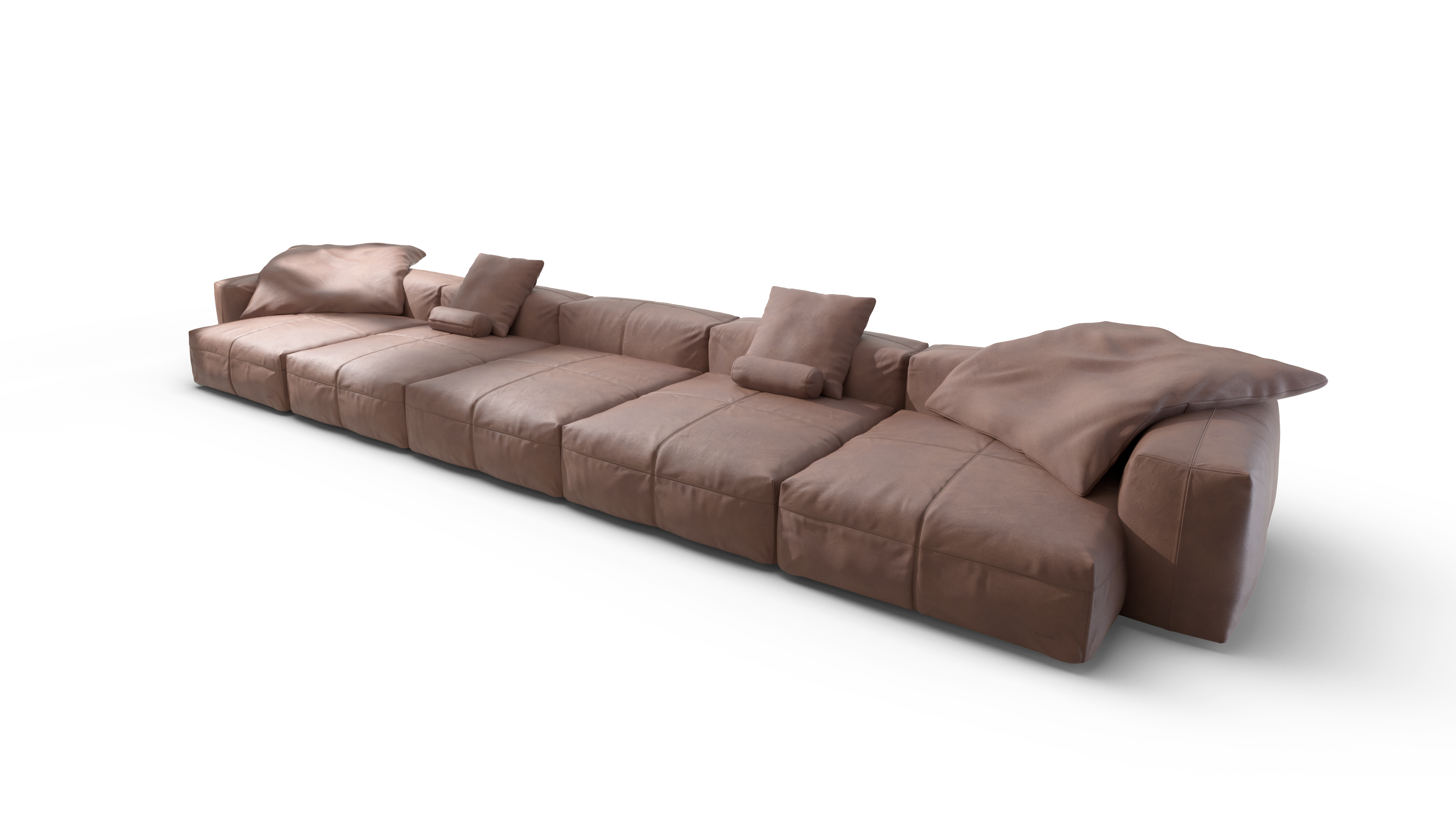 vetsak Sofa Set 06 divano modulare pelle Stone a U