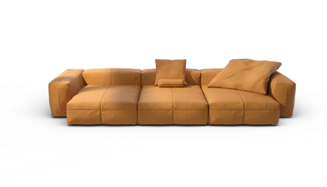 vetsak Sofa Set 05 divano pelle marrone 5 posti angolare