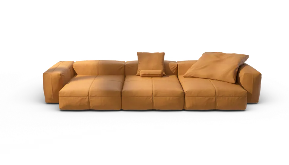 vetsak Sofa Set 05 divano pelle marrone 5 posti angolare