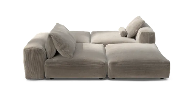 vetsak Sofa Set 08 divano cord velour platino 6 posti