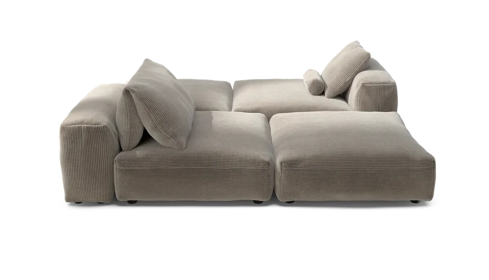 vetsak Sofa Set 08 divano cord velour platino 6 posti