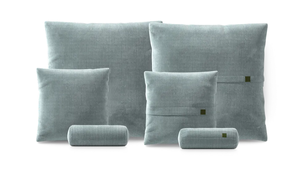vetsak Pillow Set 3 set cuscini menta in velluto a coste