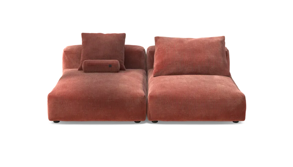 vetsak Sofa Set 01 XLarge divano 3,5 posti Cord Velour Brick