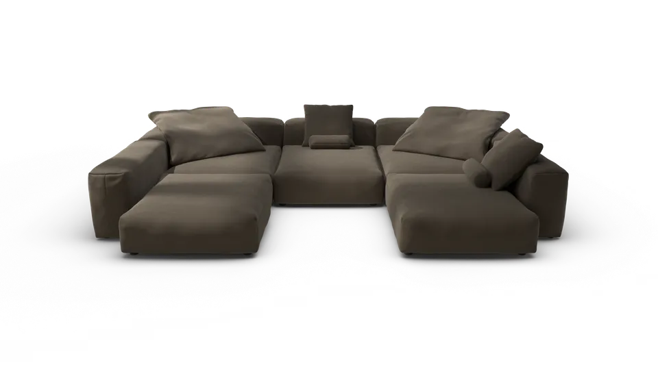 vetsak Sofa Set 06 divano modulare breeze marrone 6,5 posti