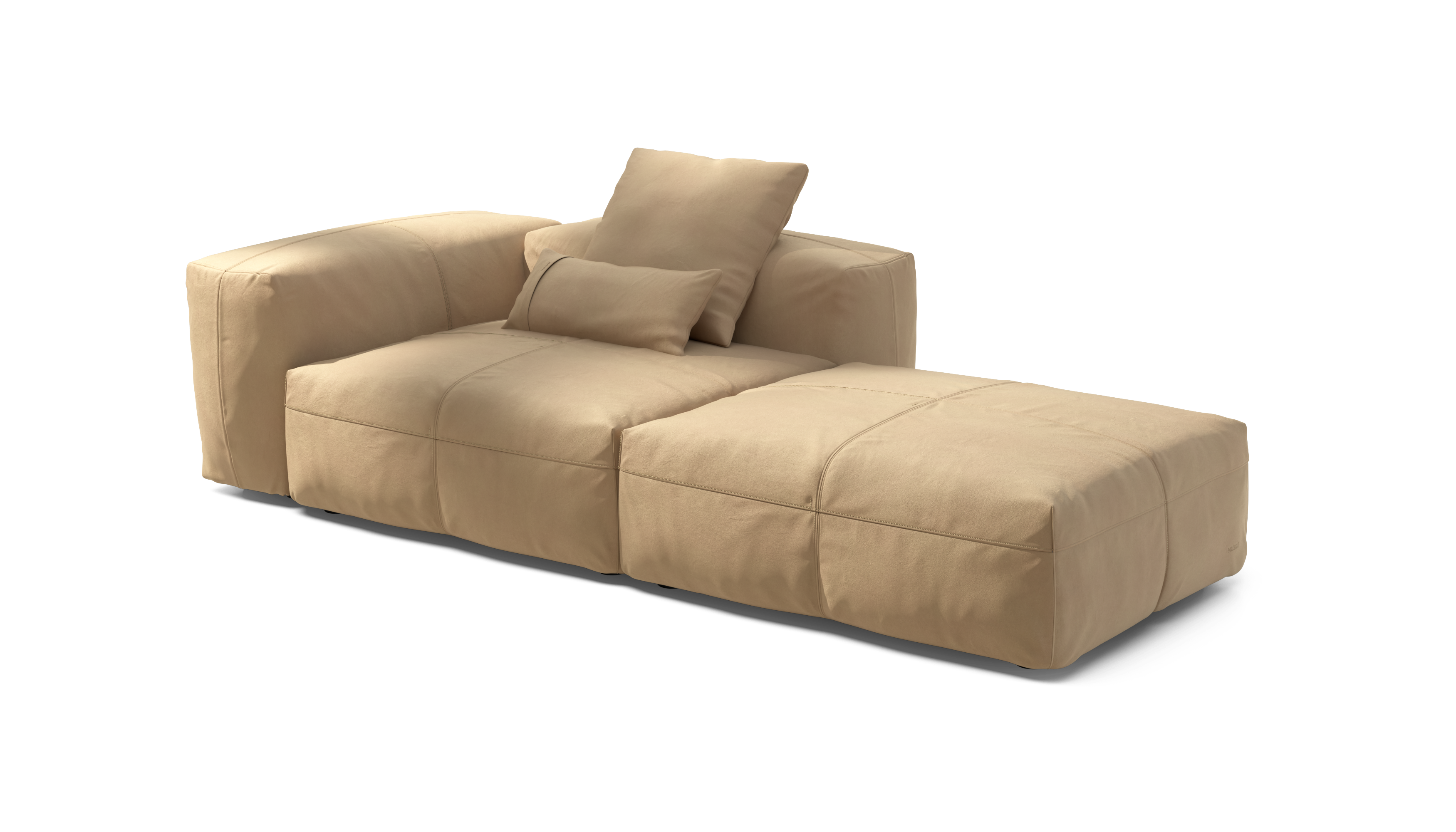 vetsak Sofa Set 01 Large divano pelle beige 3,5 posti