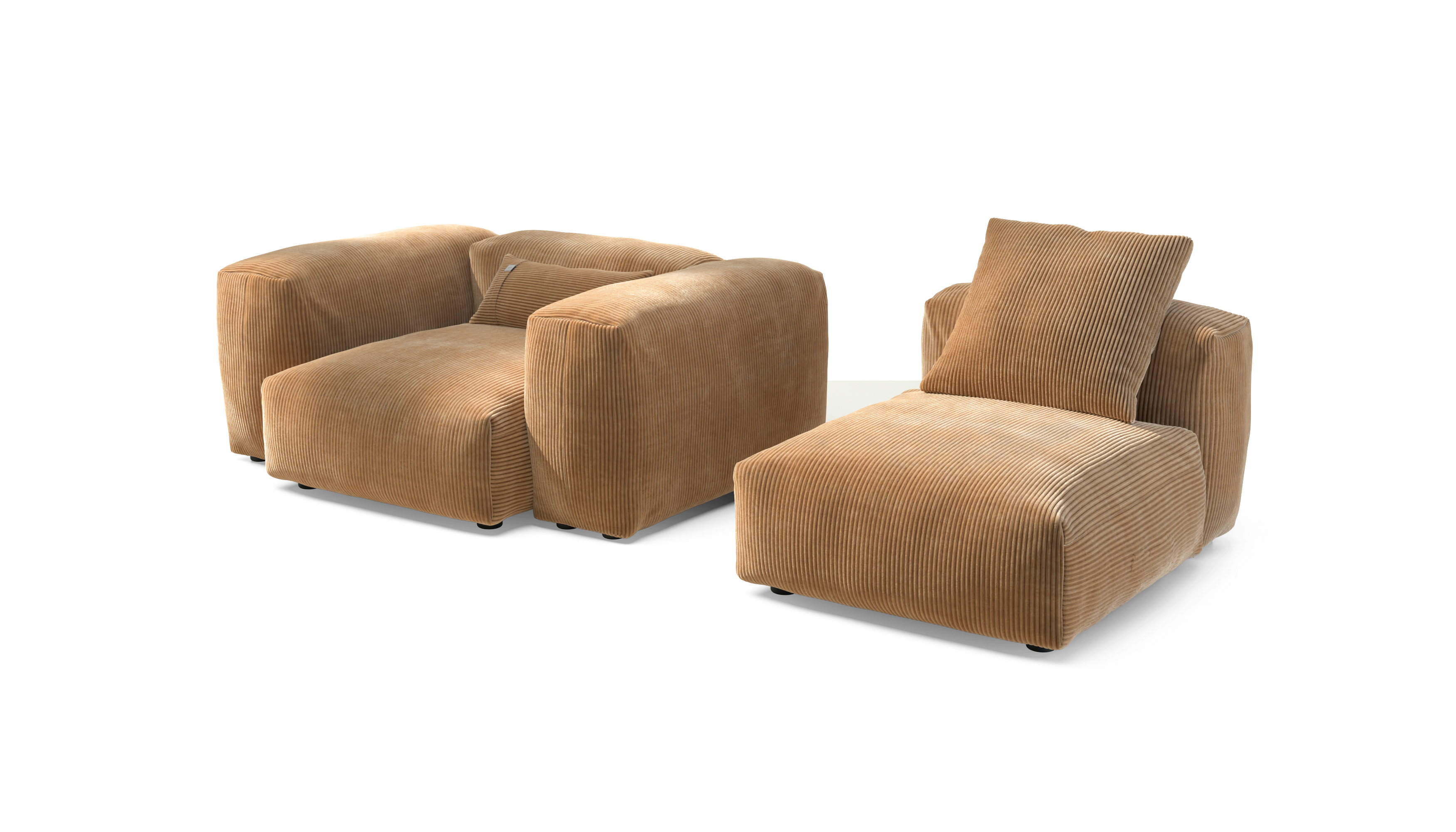vetsak Sofa Set 02 Medium divano modulare velluto cammello