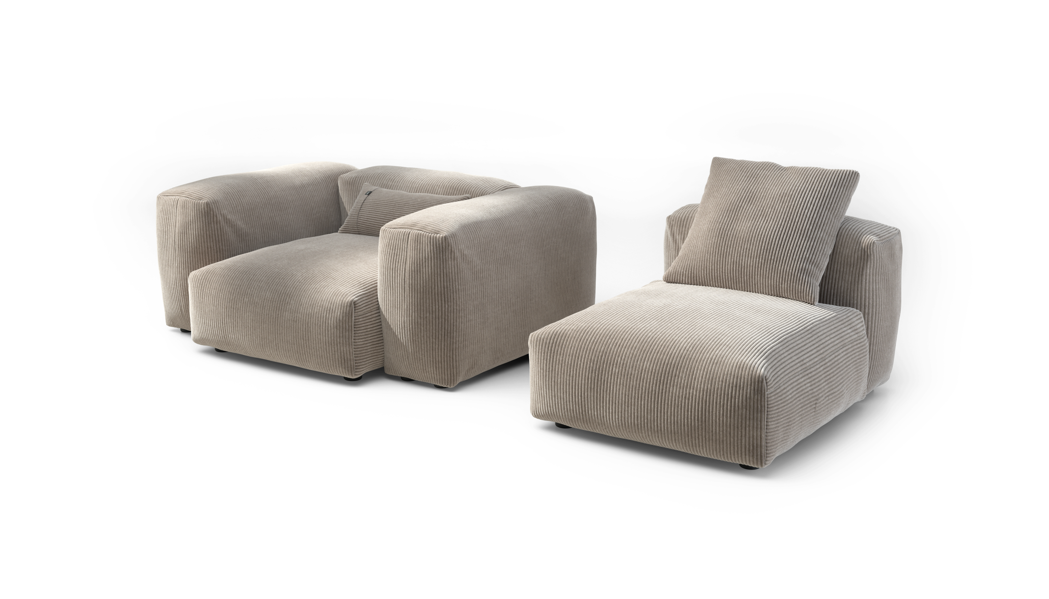 vetsak Sofa Set 02 Medium divano 2,5 posti platino