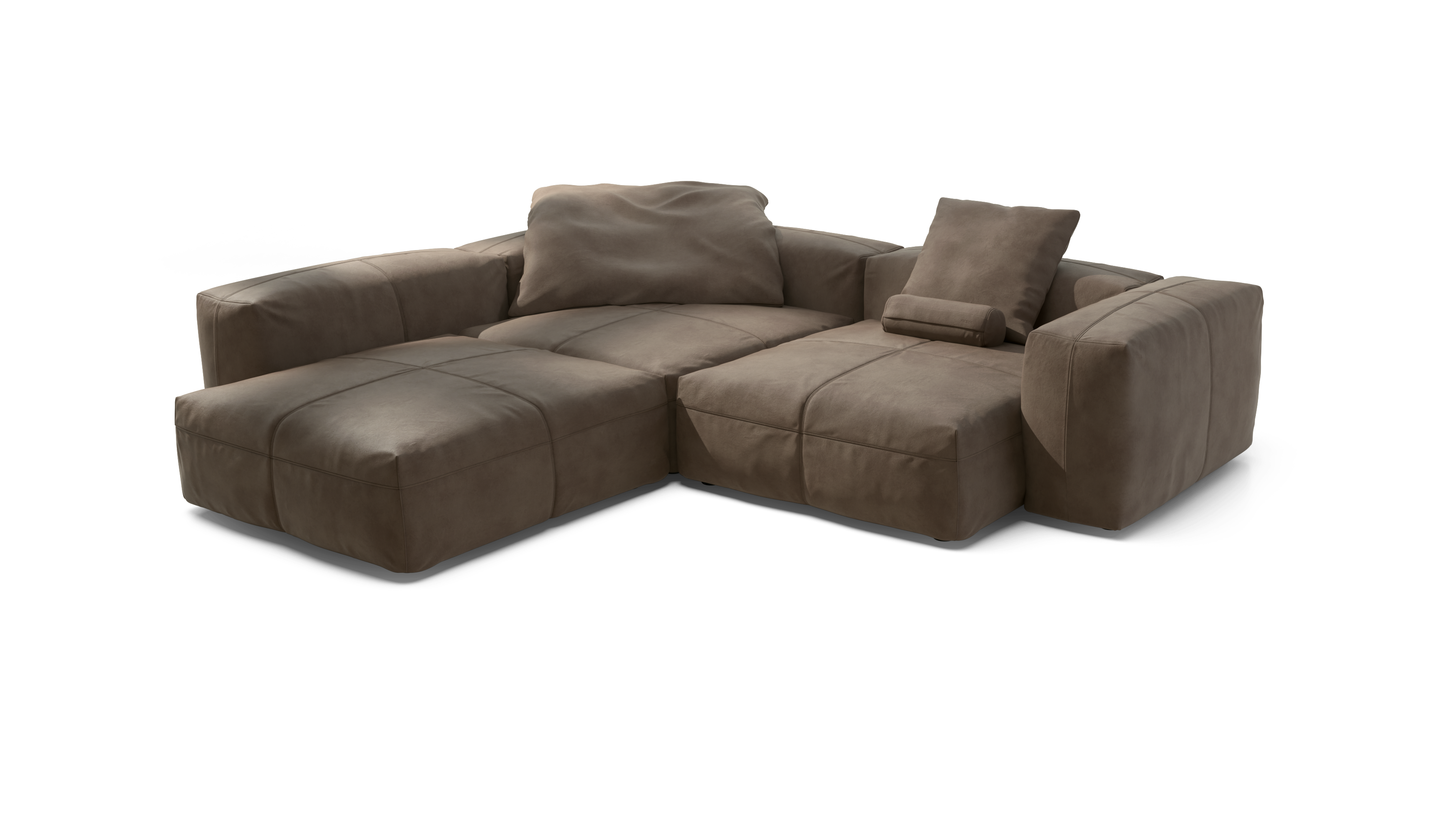 vetsak Sofa Set 05 divano pelle cacao 5 posti 377x136