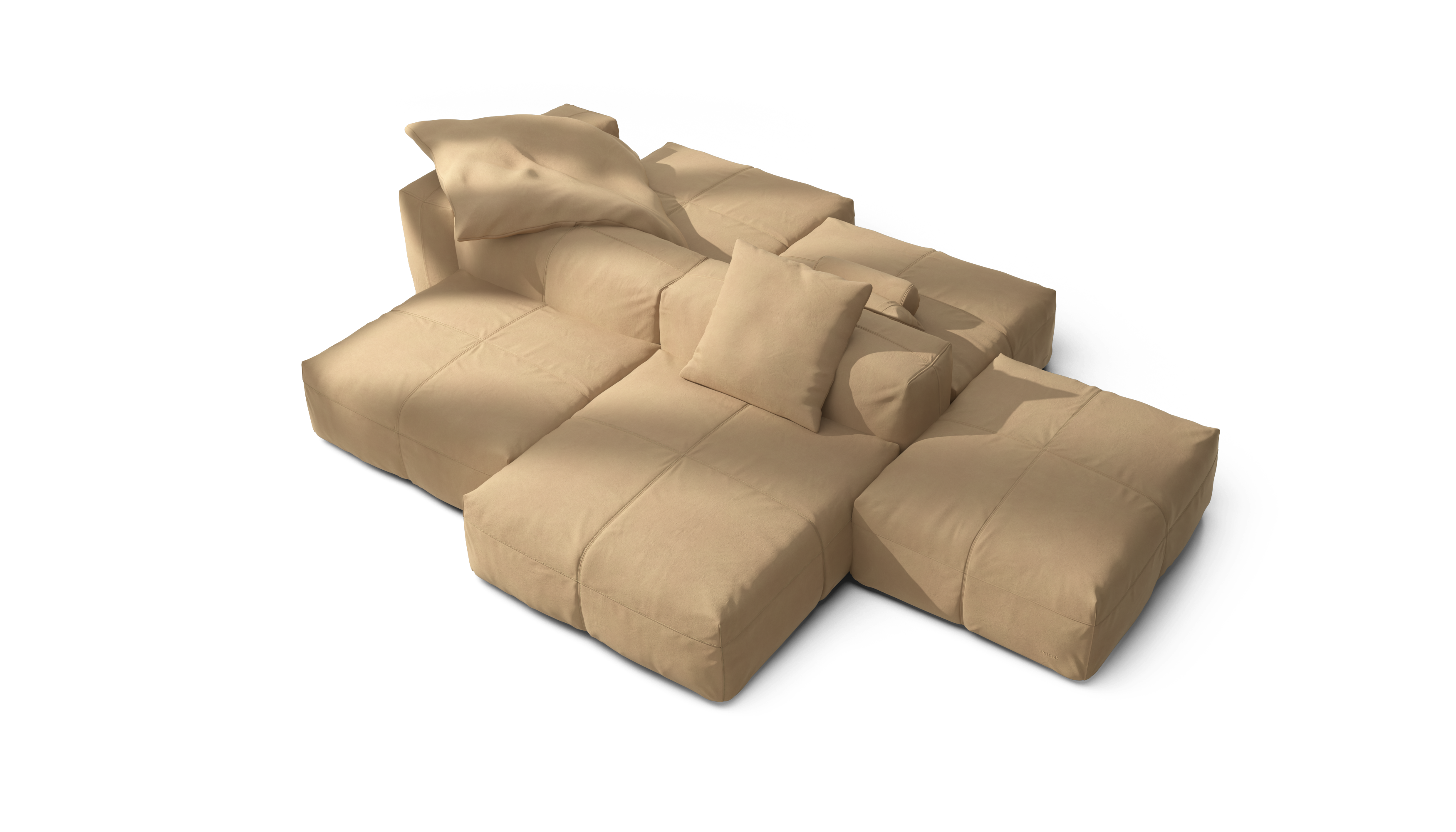vetsak Sofa Set 09 The Island divano modulare pelle beige