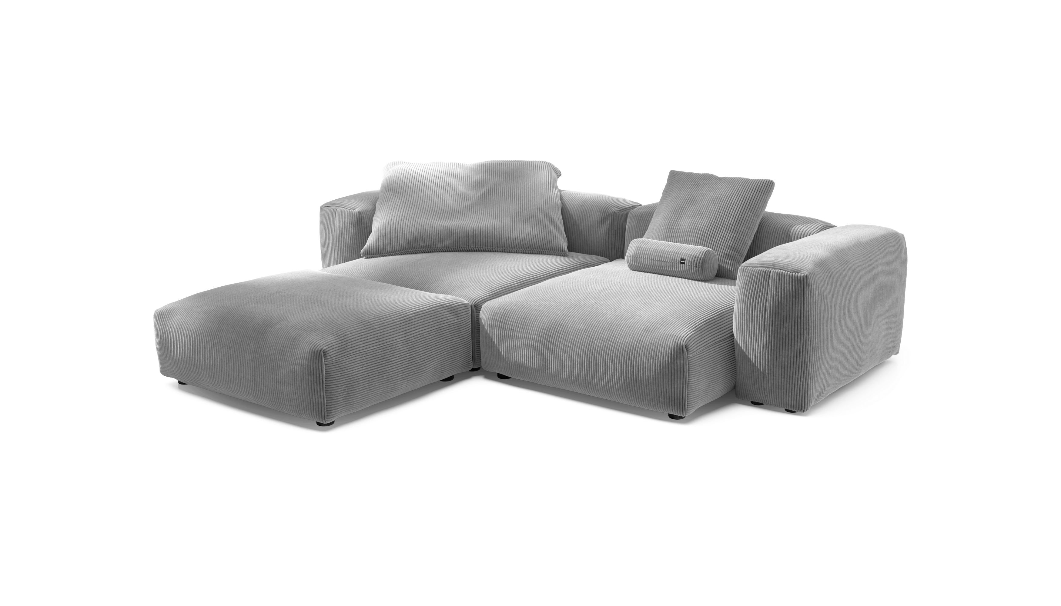 vetsak Sofa Set 03 divano angolare Cord Velour grigio chiaro