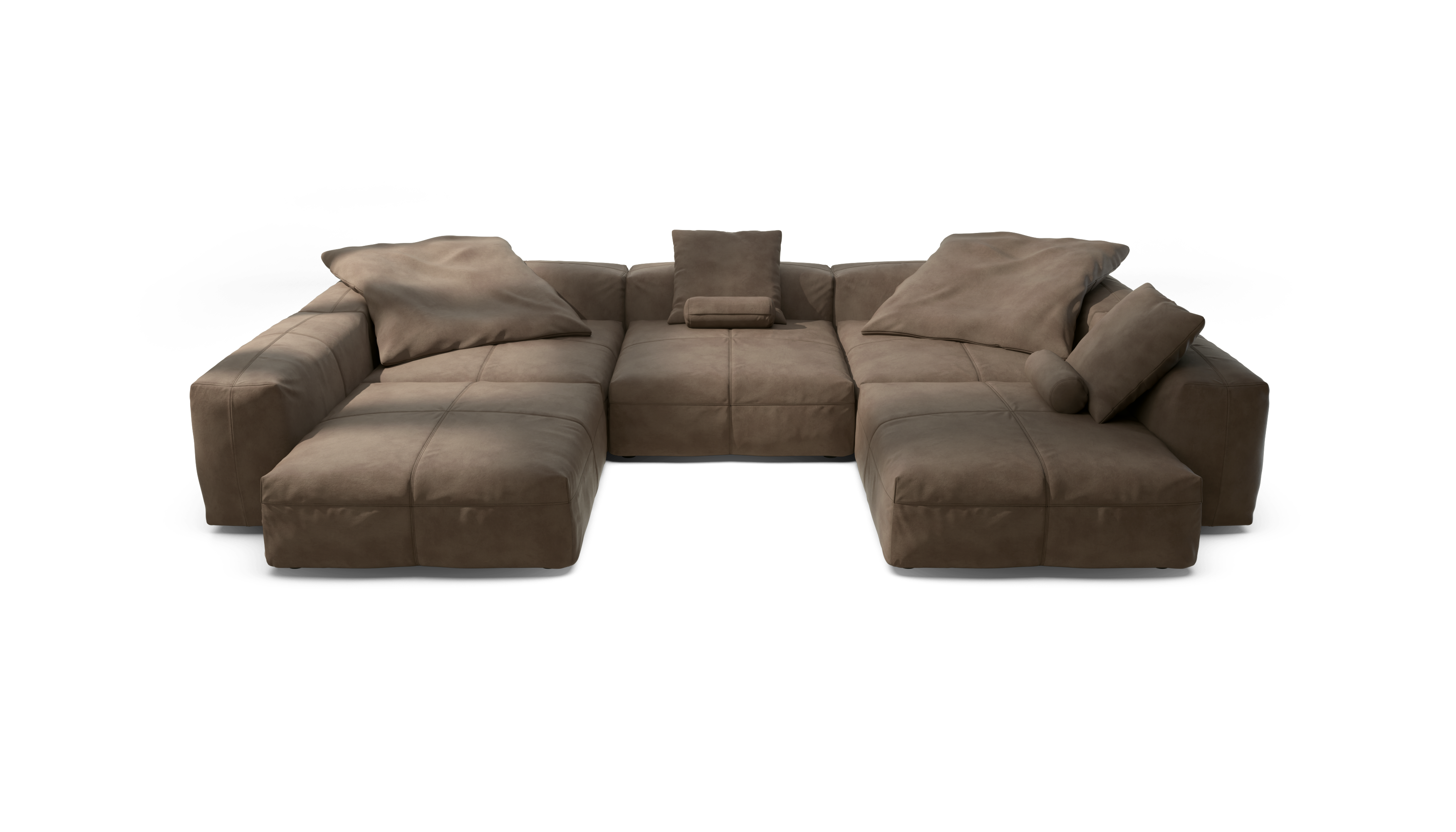 vetsak Sofa Set 06 divano cacao pelle 6,5 posti a U