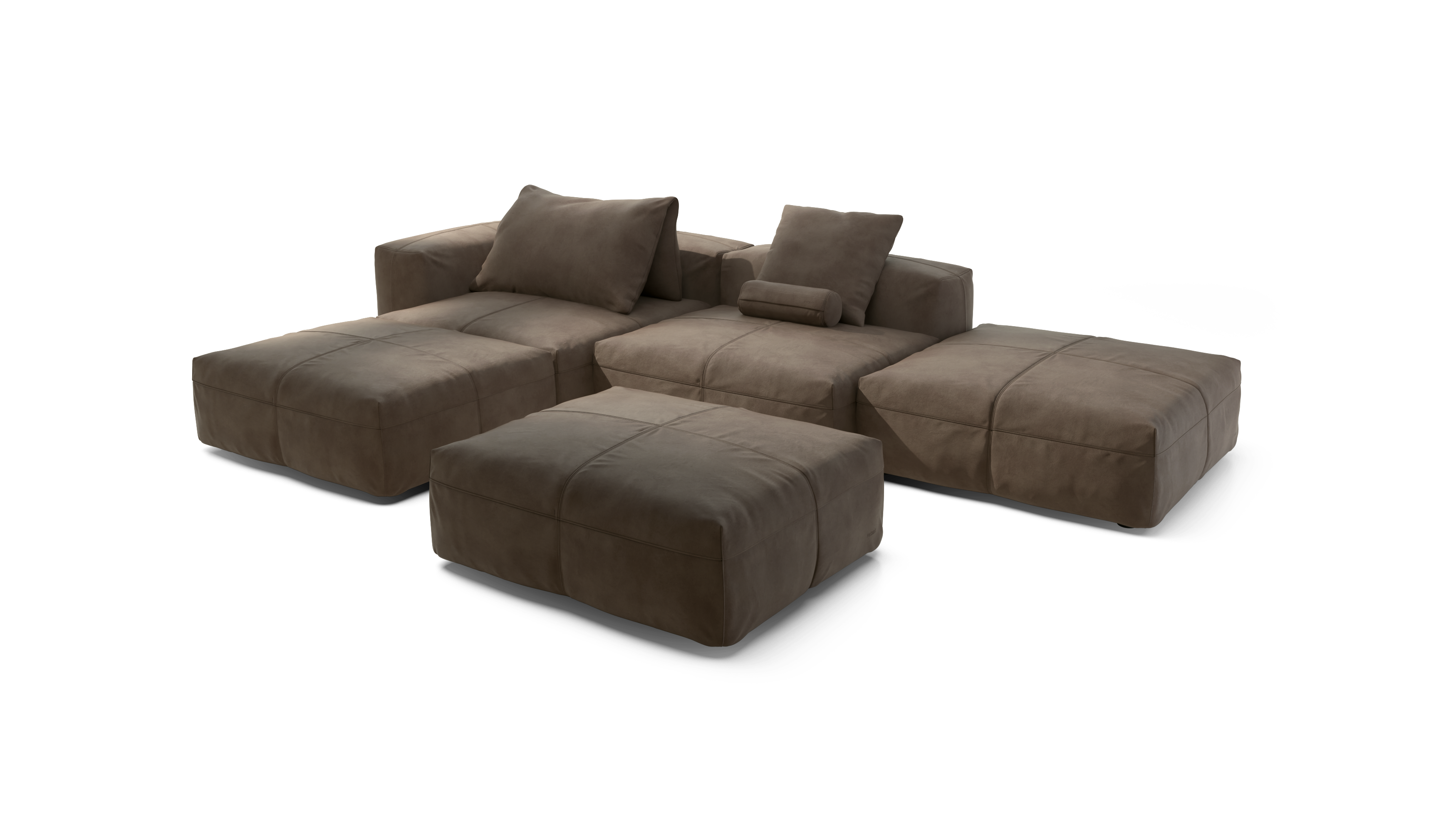 vetsak Sofa Set 09 The Island divano pelle cacao 7 posti