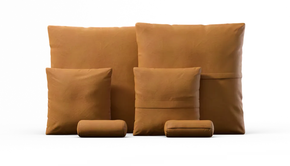 vetsak Pillow Set 3 set cuscini Brown in pelle