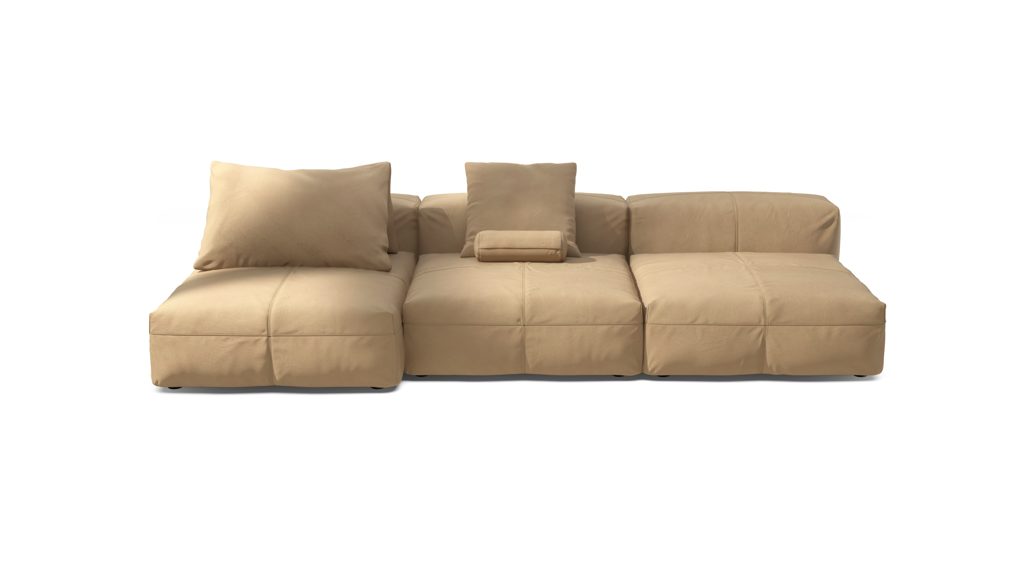 vetsak Set 04 divano modulare 5 posti pelle beige 315 cm