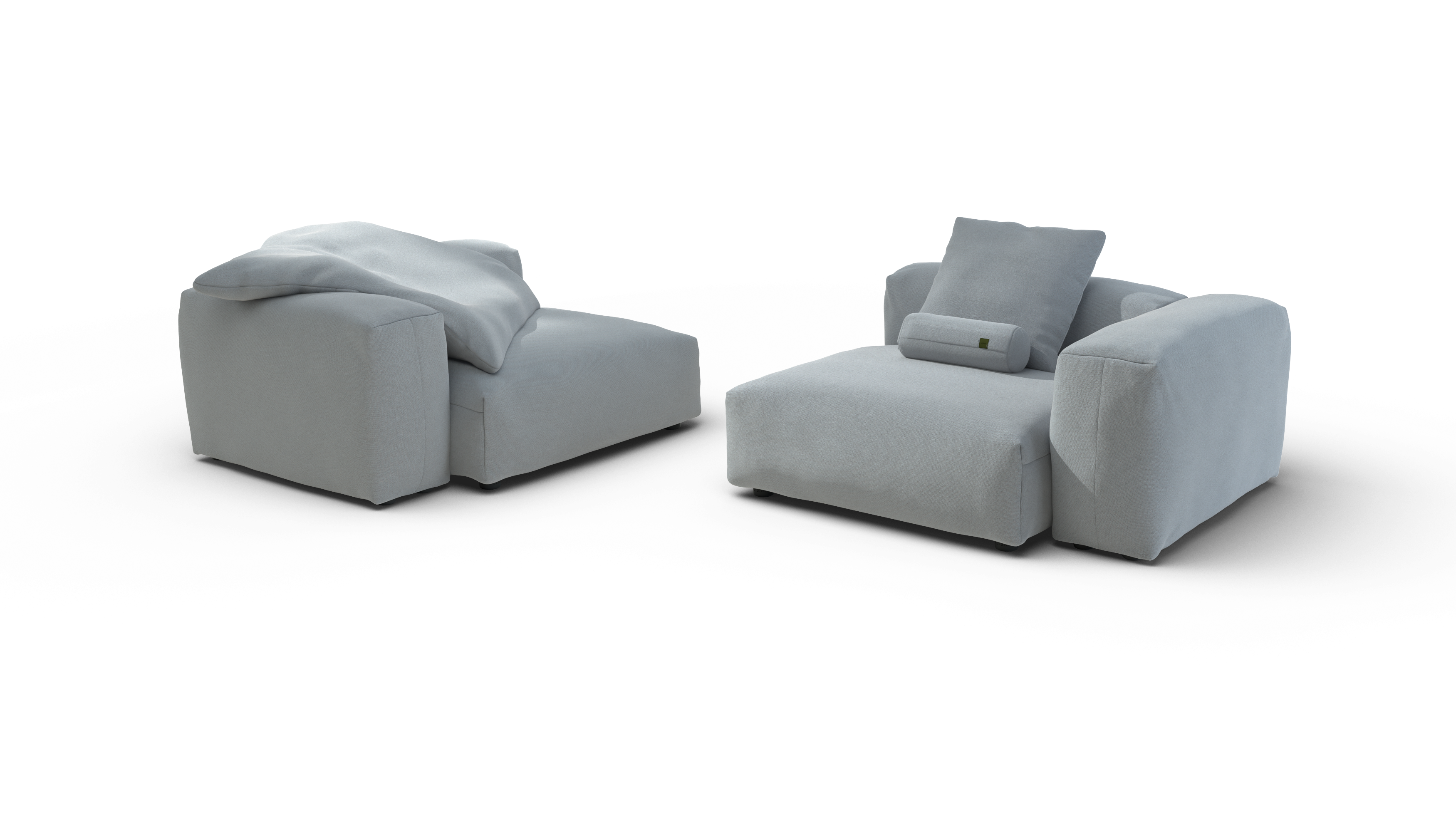 vetsak Sofa Set 02 Large divano modulare Pique turchese 4 posti