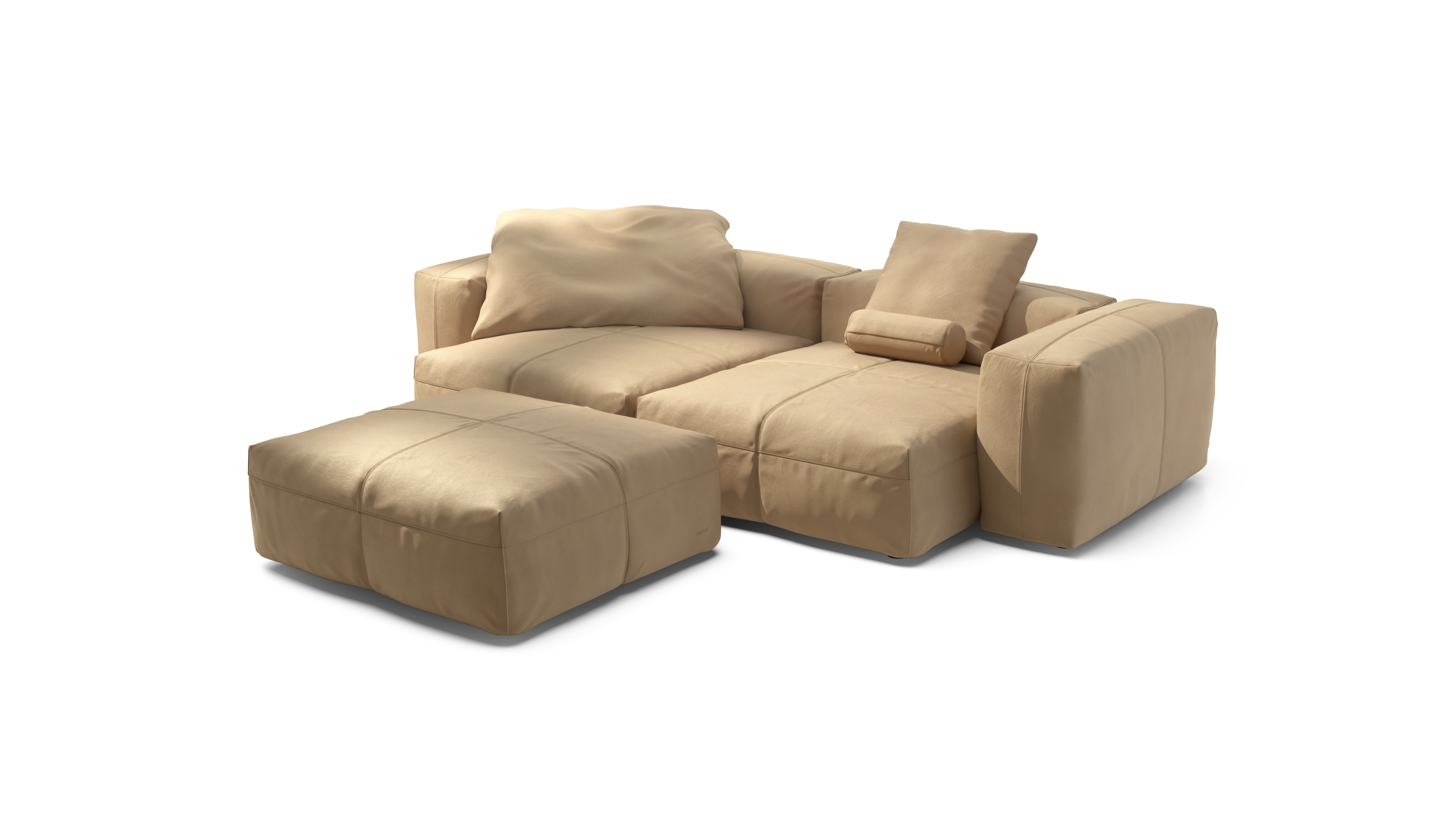 vetsak Sofa Set 03 divano pelle beige 272x220 7 moduli