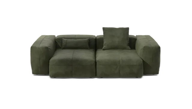Vetsak Set 02 Medium divano modulare pelle oliva 230 cm