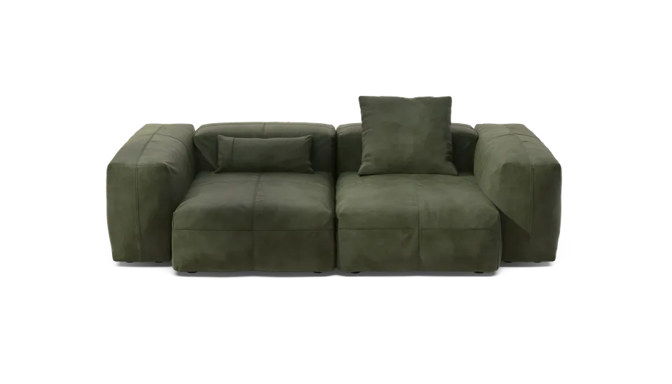 Vetsak Set 02 Medium divano modulare pelle oliva 230 cm