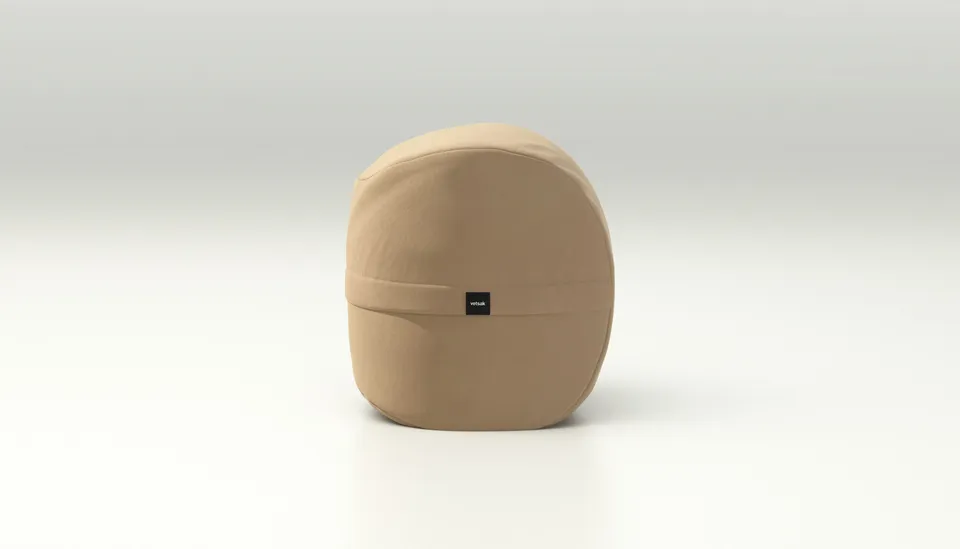 vetsak Footsak pouf poggiapiedi pelle beige
