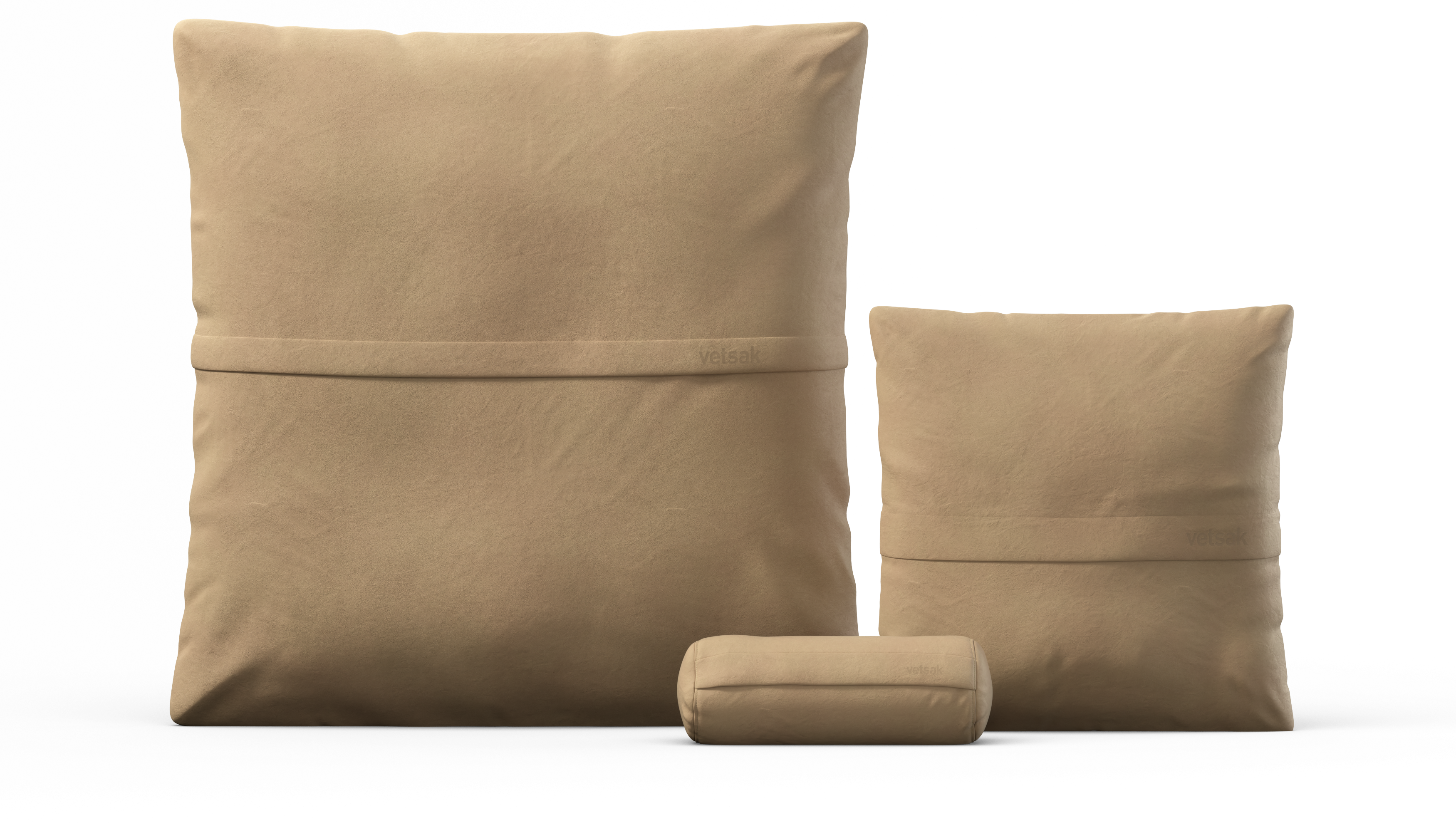vetsak Set 2 cuscini beige in pelle