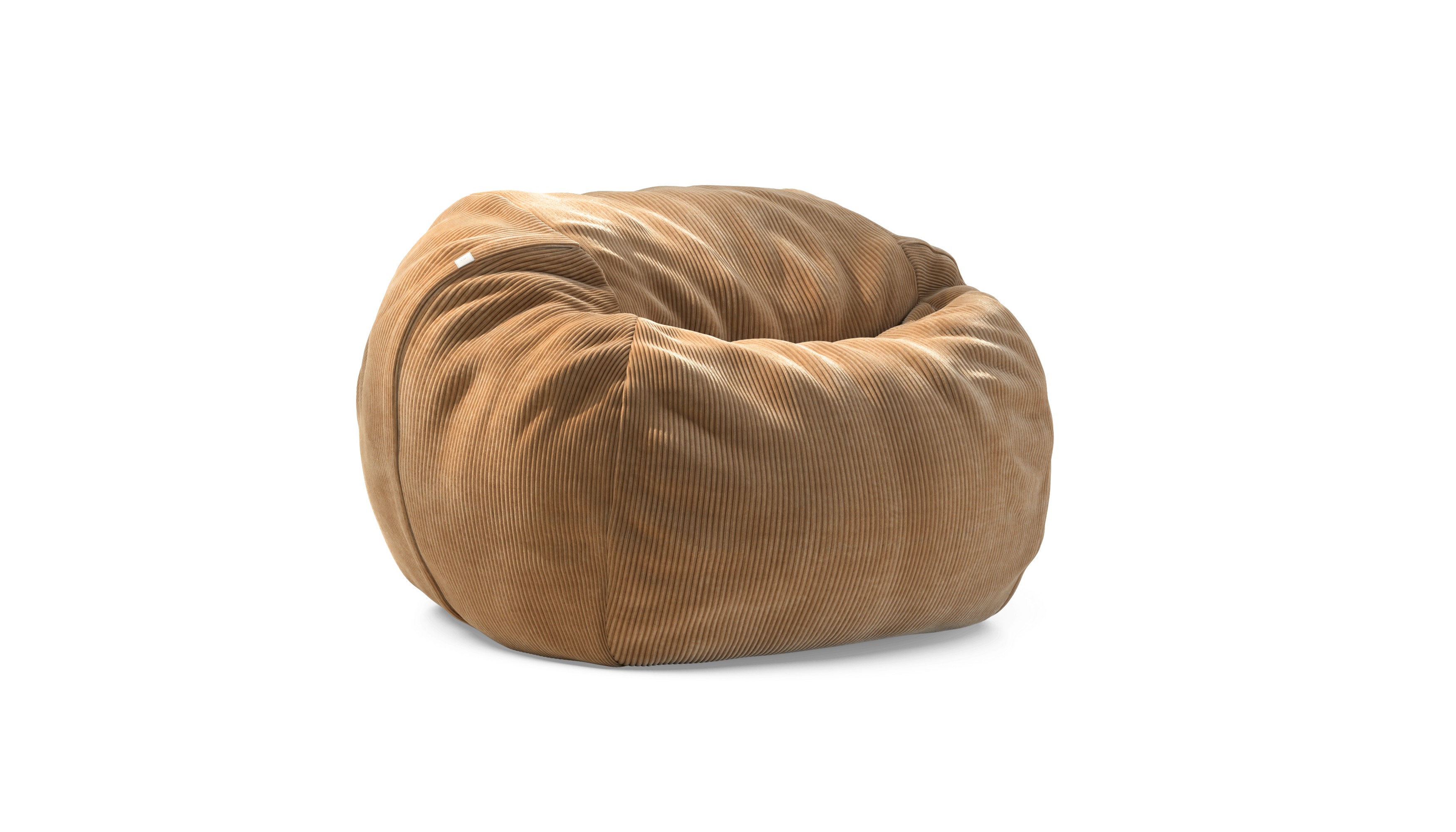 vetsak Beanbag Medium pouf Cord Velour Camel sfoderabile
