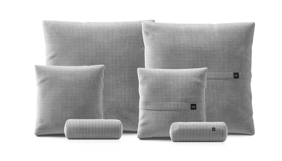 vetsak Cord Velour Pillow Set 3 cuscini grigio chiaro 6 pezzi