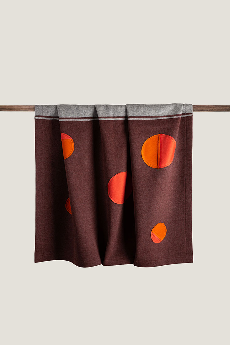 Ravasi Vulcano plaid lana e cachemire grigio vinaccia 187x135 cm