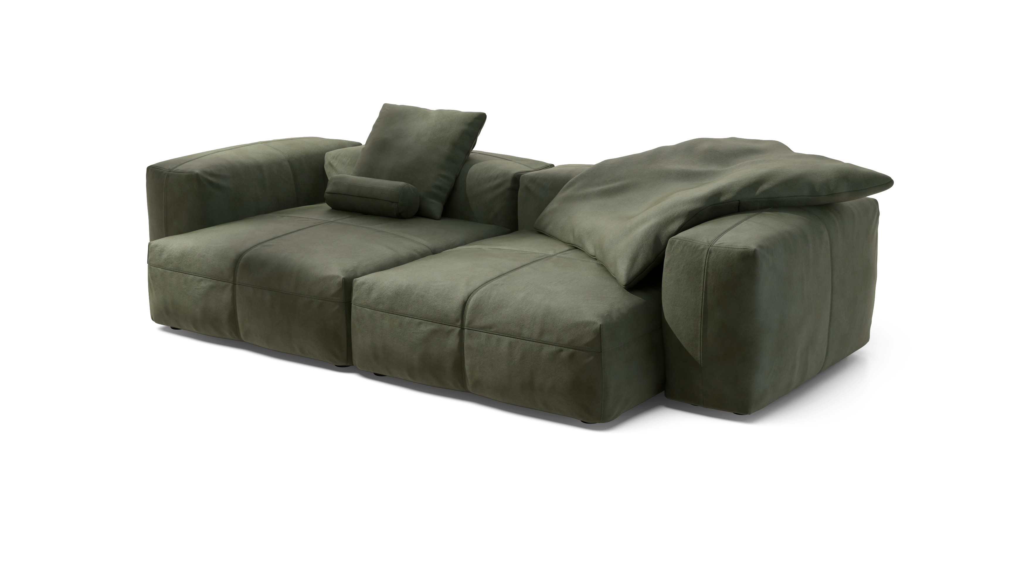 vetsak Sofa Set 02 XL divano pelle oliva 3,5 posti