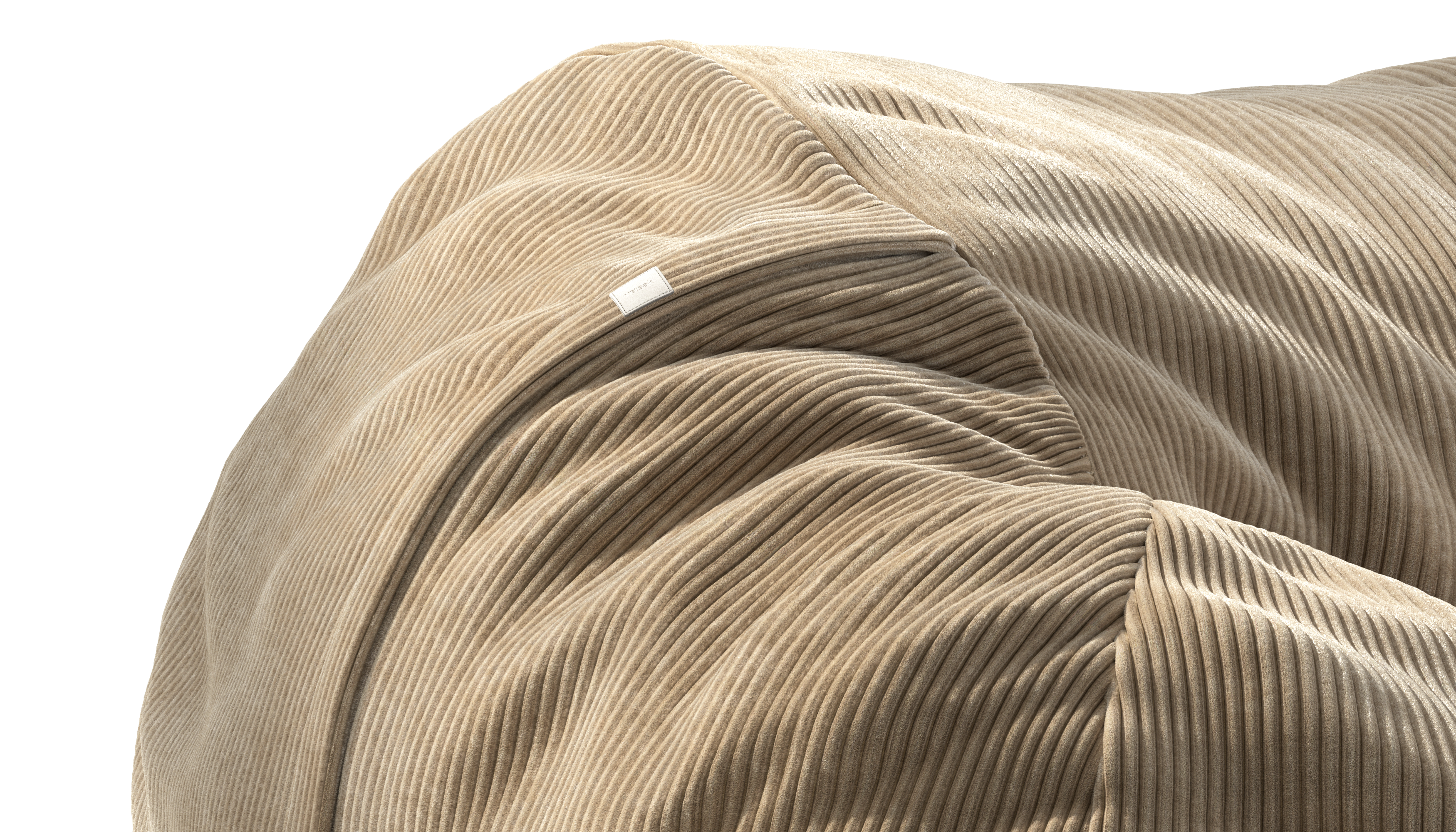 vetsak Cover Beanbag Large fodera pouf cord velour sabbia sfoderabile